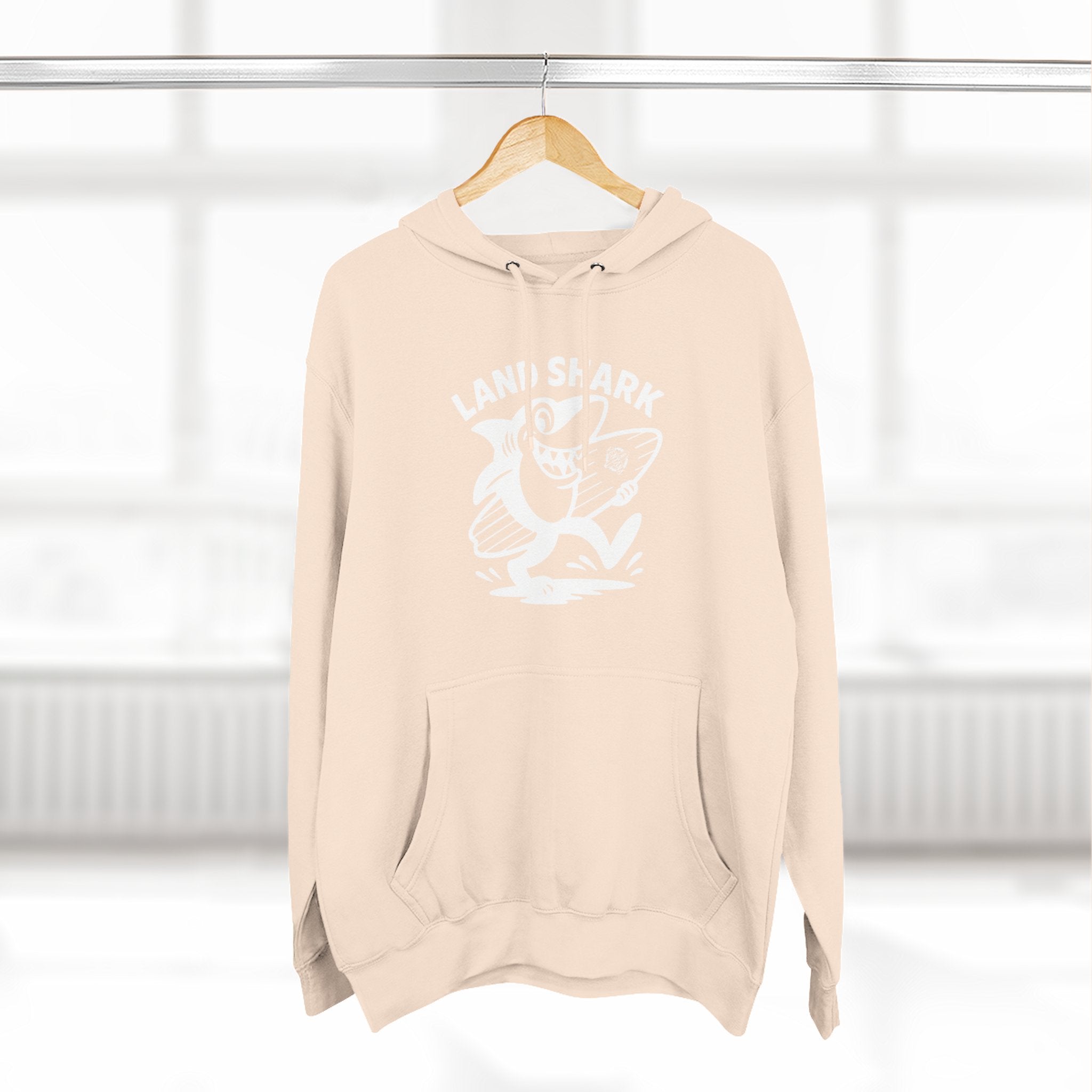 Land Shark Unisex - Pull-Over Cotton Blend Fleece Hoodie