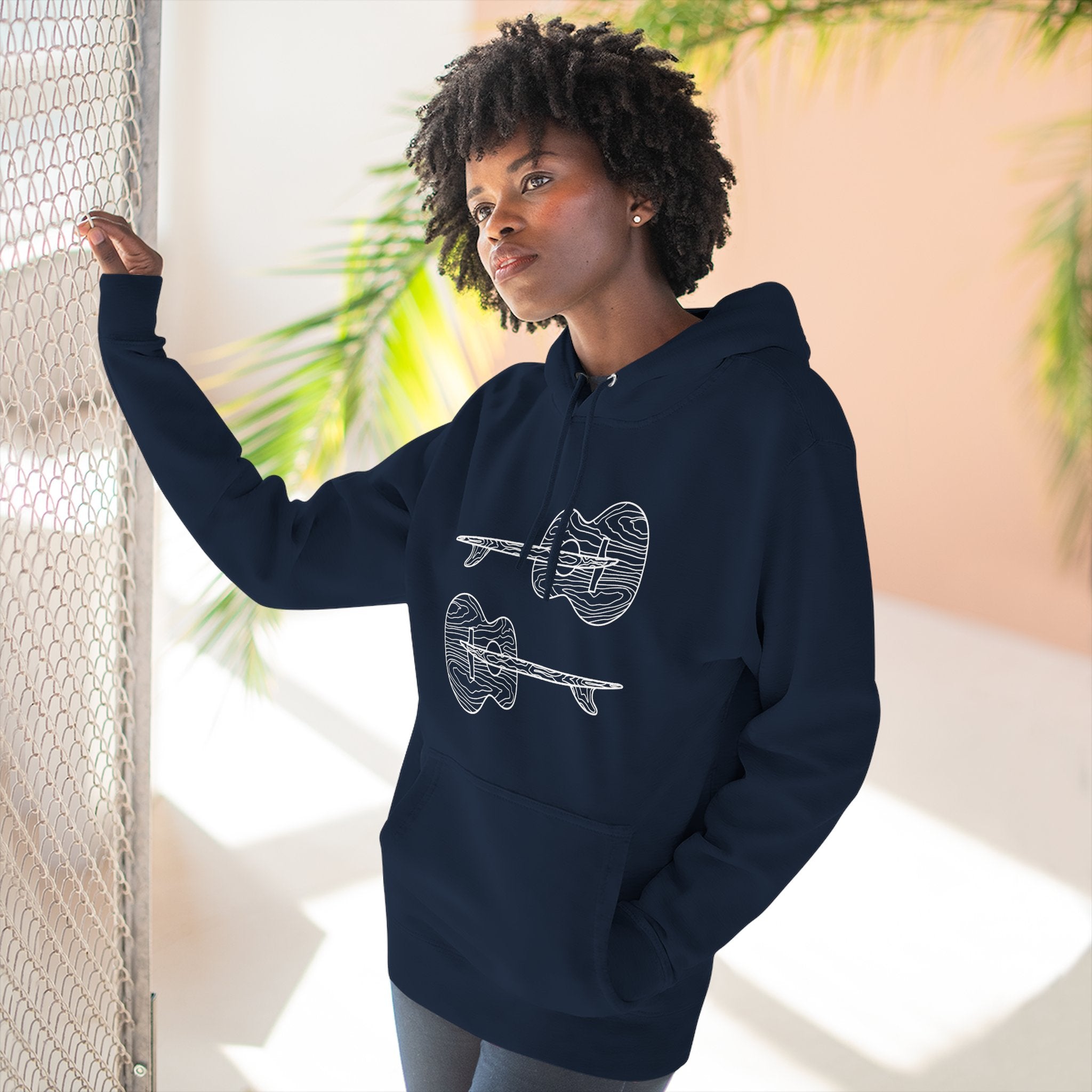 Ventana Santa Cruz Guitar Collab Unisex - Pull-Over Cotton Blend Fleece Hoodie