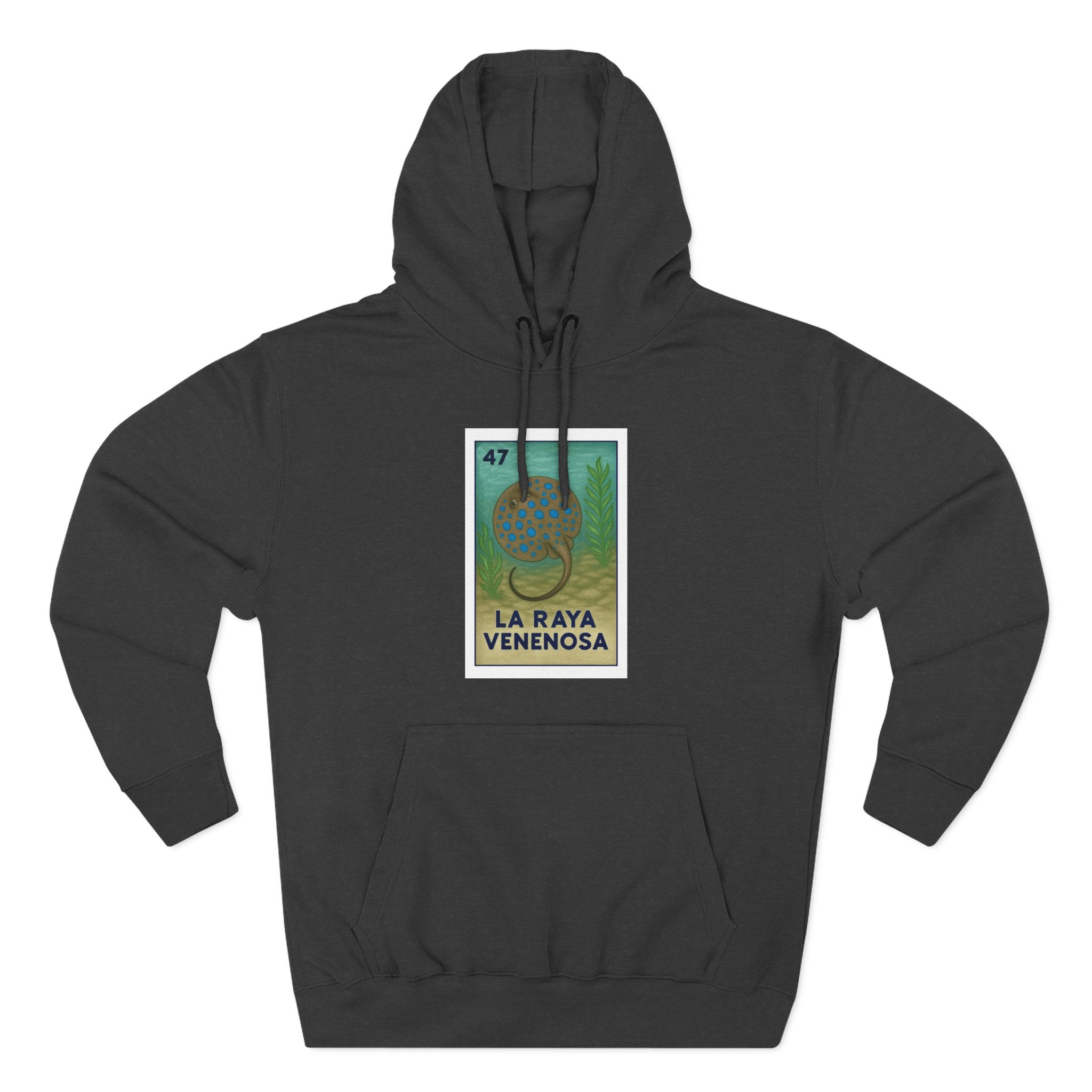 Stingray Lotería Unisex - Pull-Over Cotton Blend Fleece Hoodie (La Raya Venenosa)