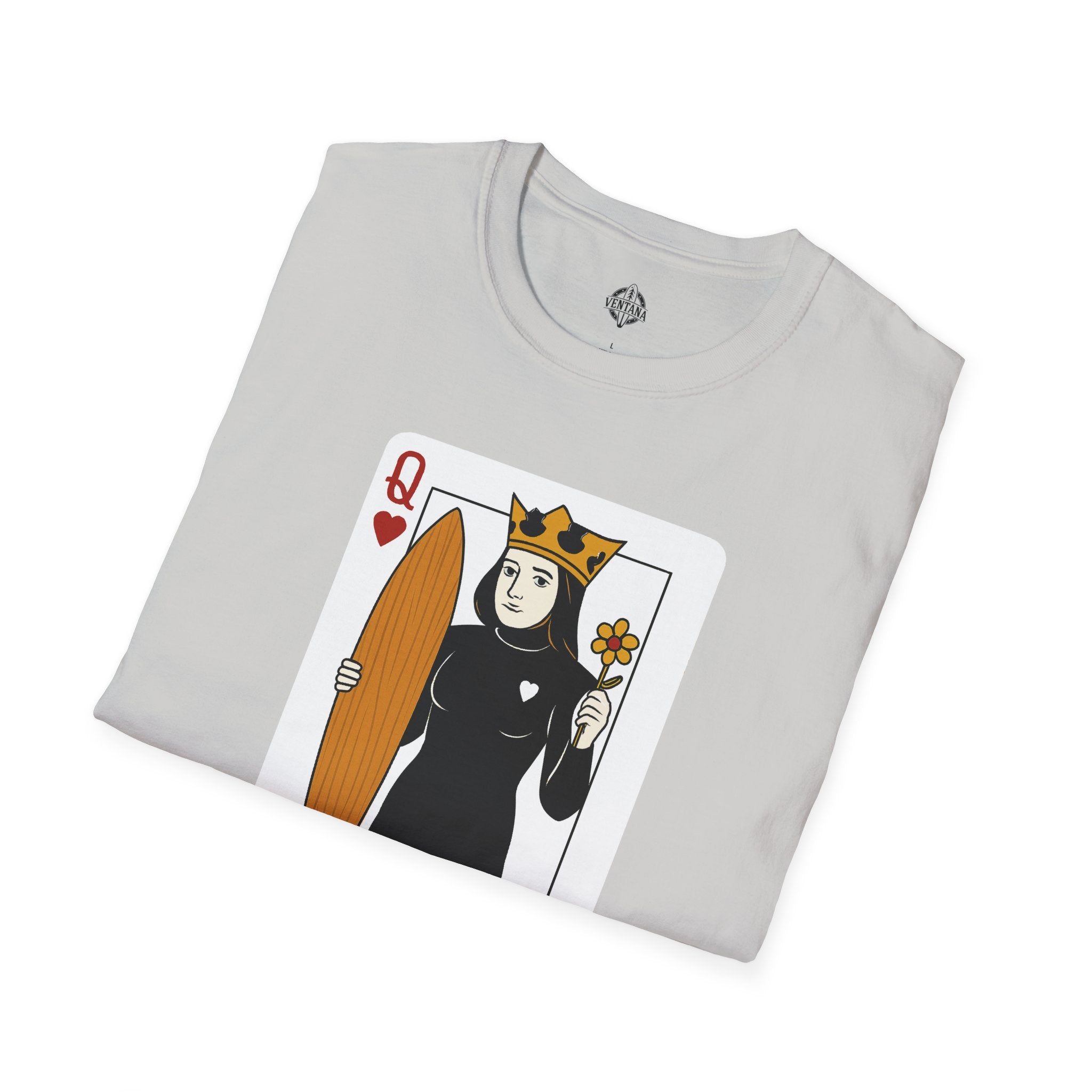 Queen of Hearts Surfer Unisex - U.S. Cotton T-Shirt
