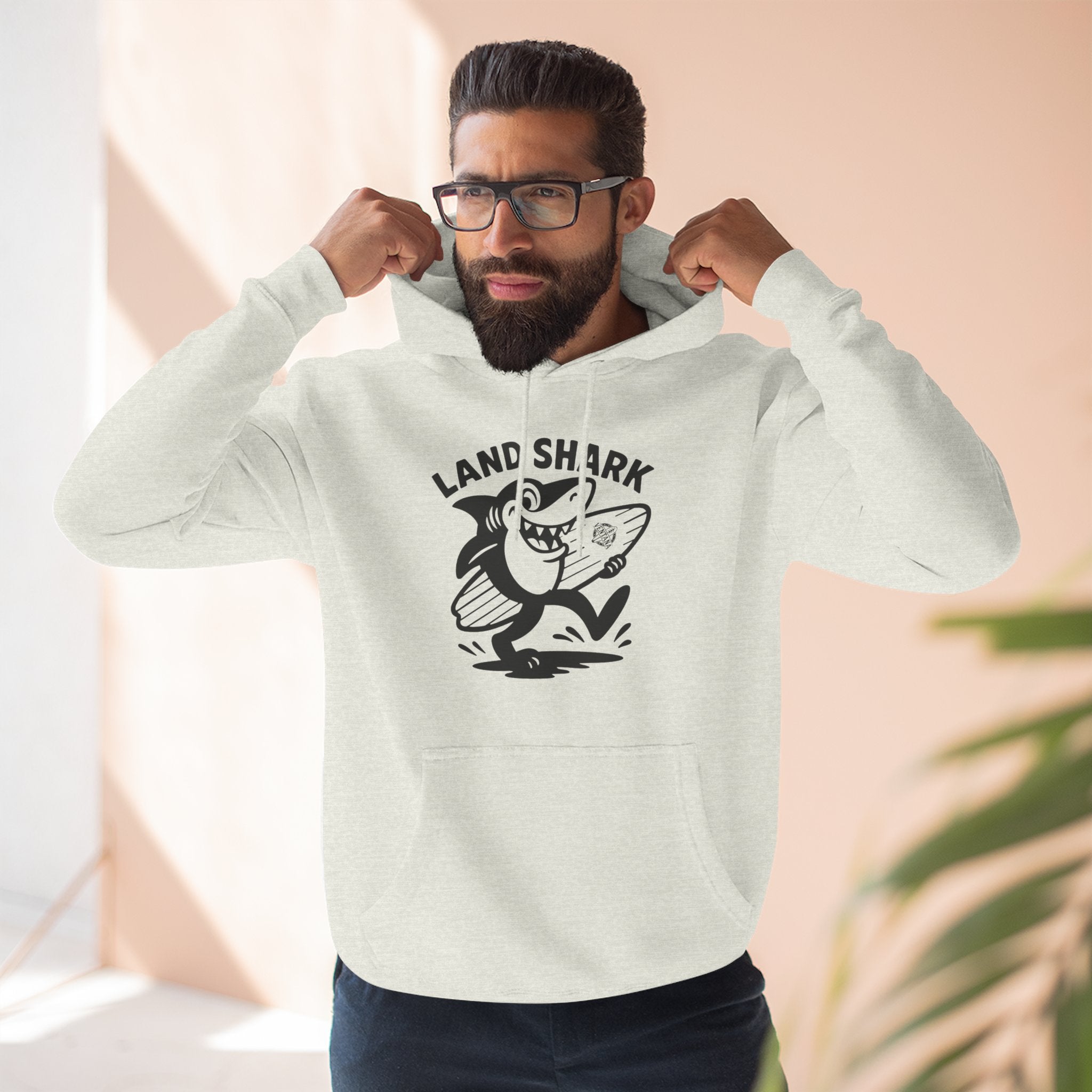 Land Shark Unisex - Pull-Over Cotton Blend Fleece Hoodie