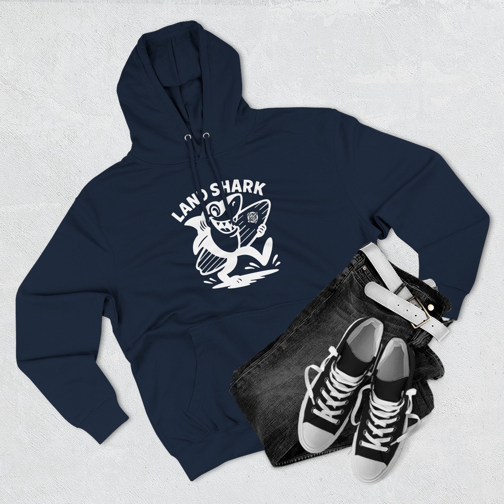 Land Shark Unisex - Pull-Over Cotton Blend Fleece Hoodie