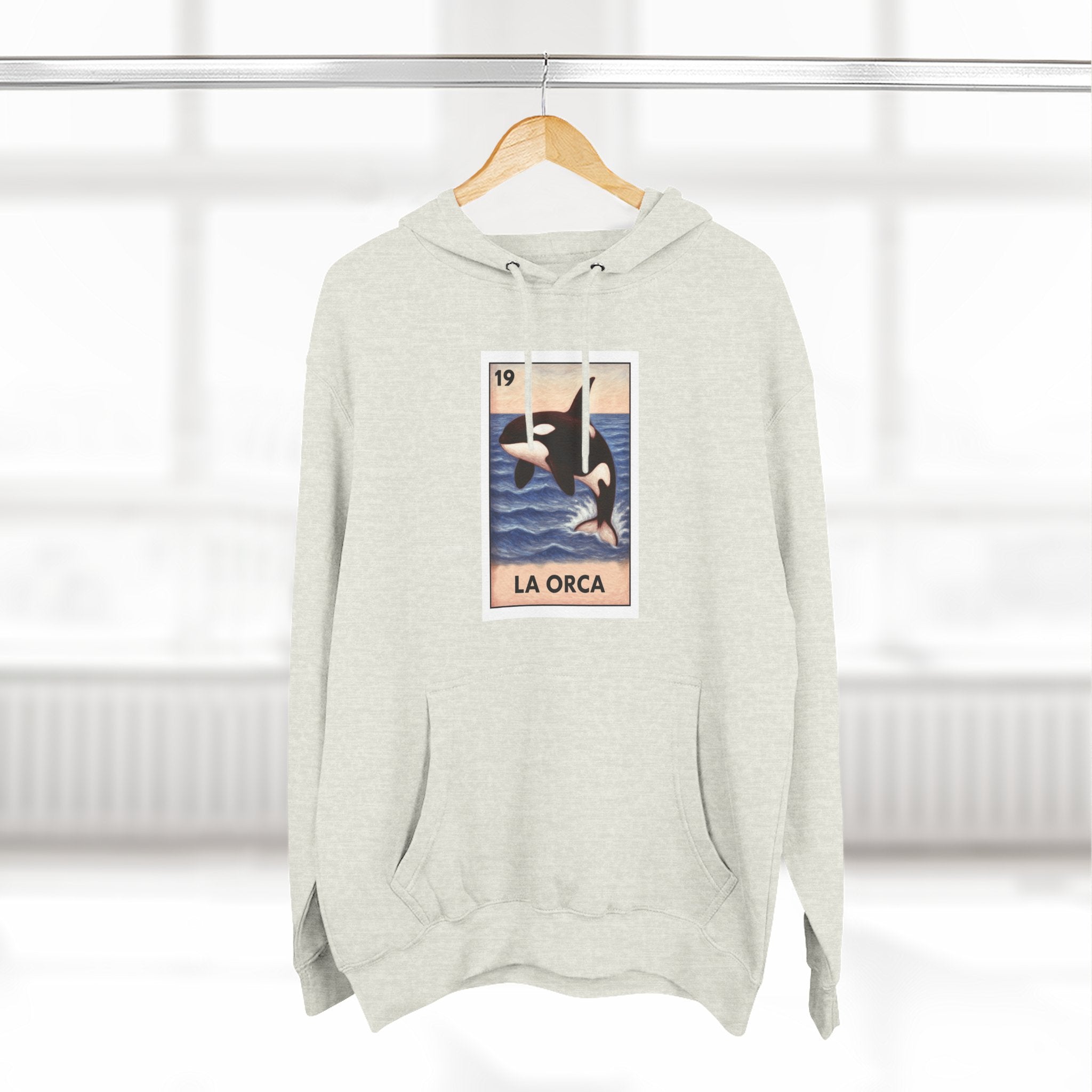 Orca Lotería Unisex - Pull-Over Cotton Blend Fleece Hoodie (La Orca)