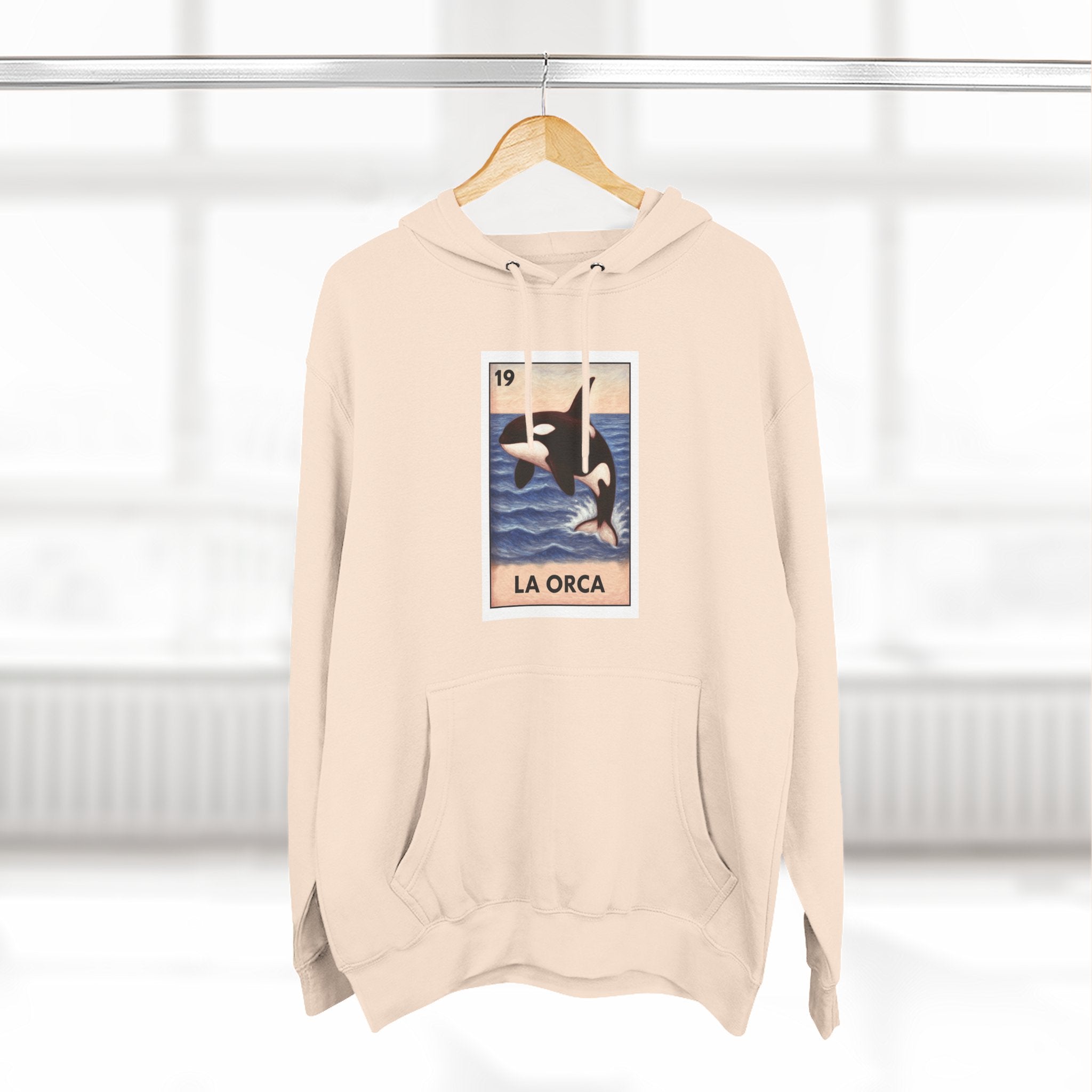 Orca Lotería Unisex - Pull-Over Cotton Blend Fleece Hoodie (La Orca)