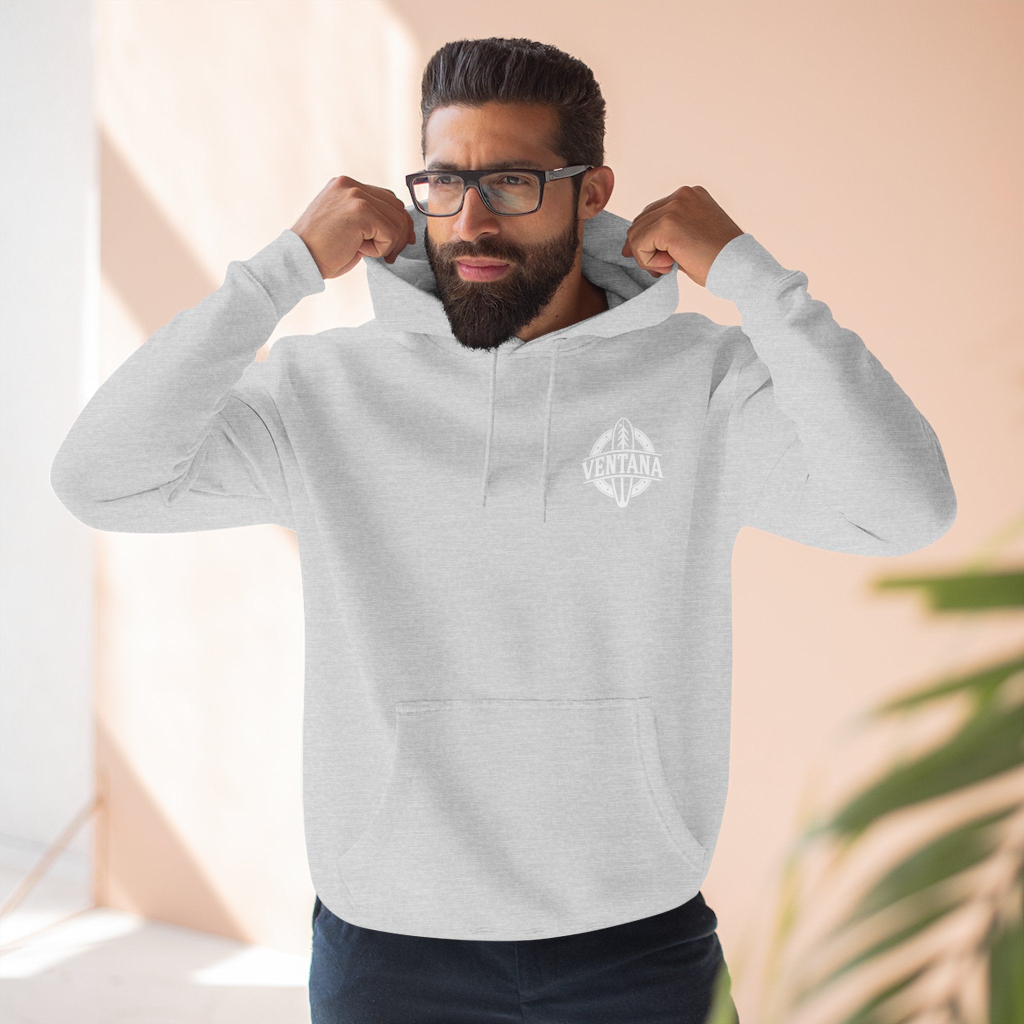 Ventana Surfsquatch by Thiago Bianchini Unisex - Pull-Over Cotton Blend Fleece Hoodie