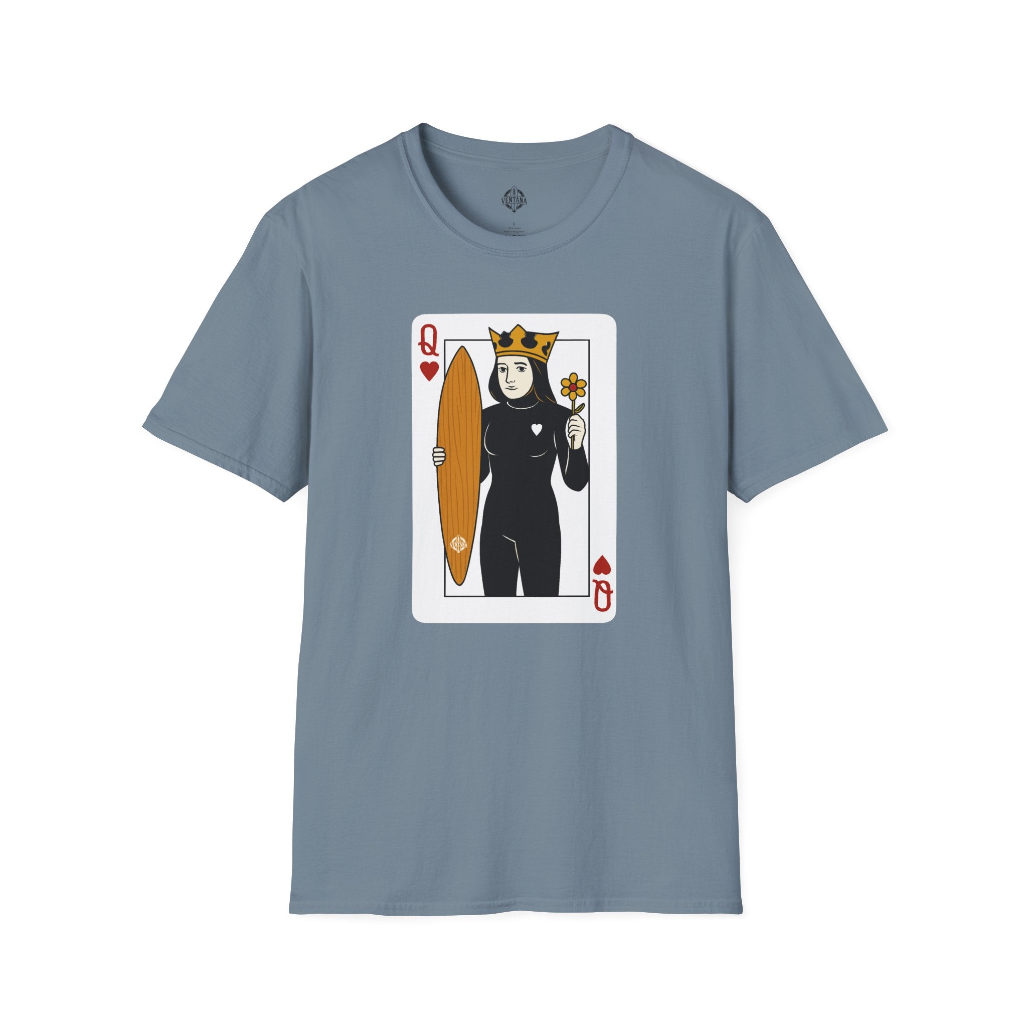 Queen of Hearts Surfer Unisex - U.S. Cotton T-Shirt