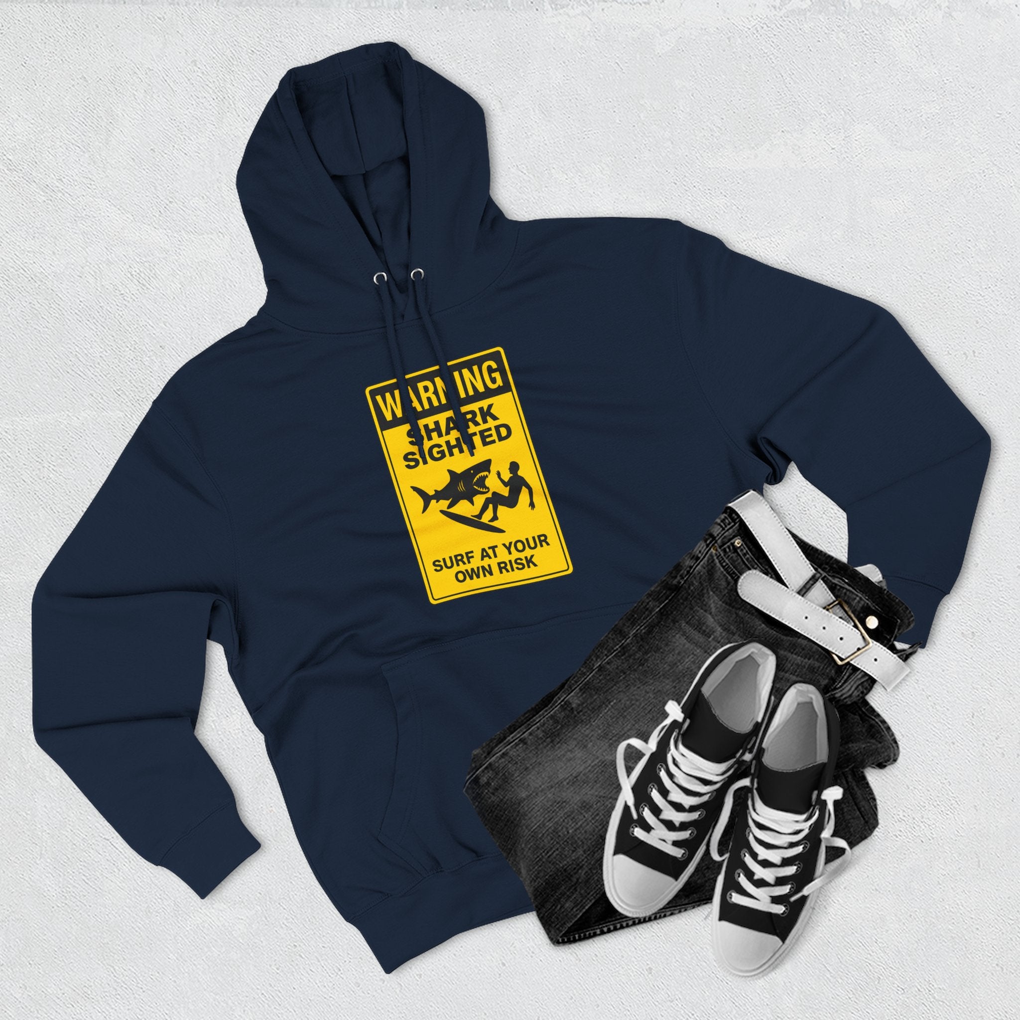 Shark Sighted Unisex - Pull-Over Cotton Blend Fleece Hoodie