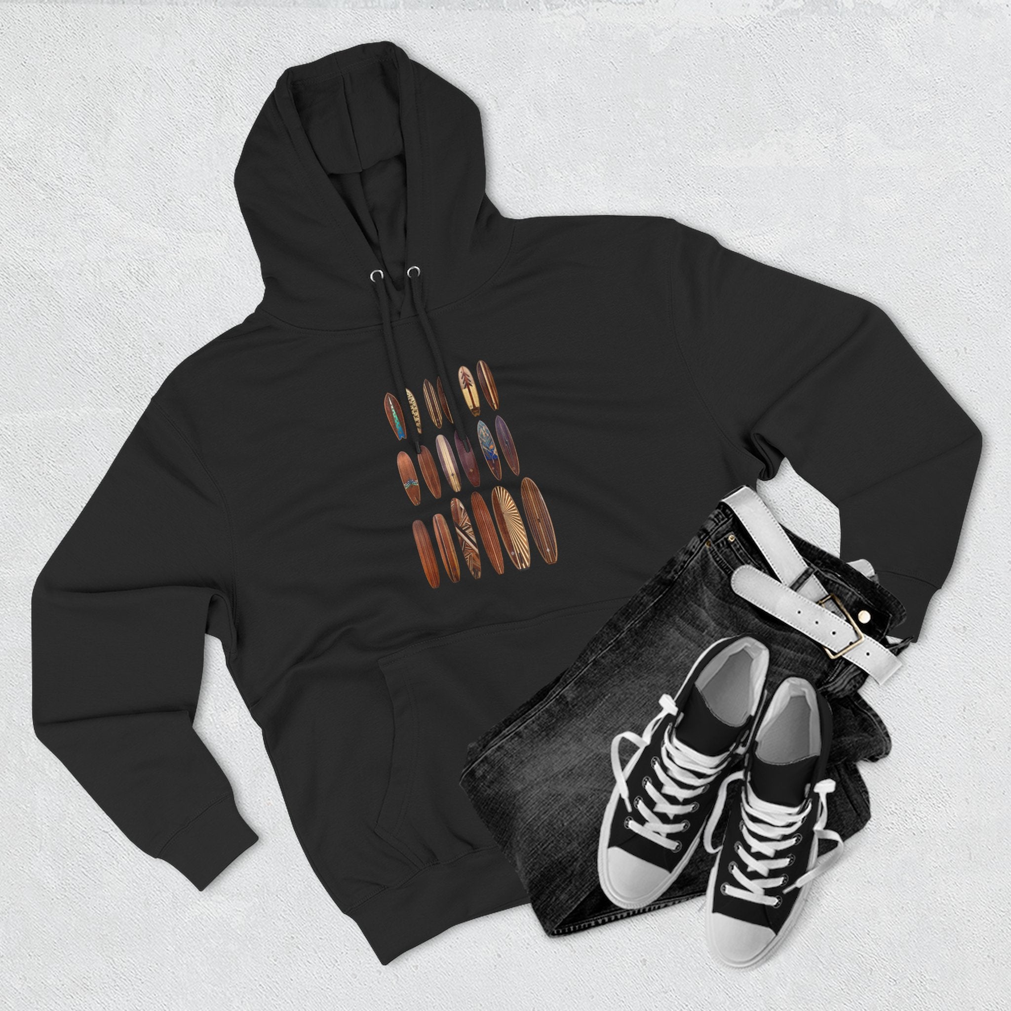 Ventana Wooden Surfboards Unisex - Pull-Over Cotton Blend Fleece Hoodie