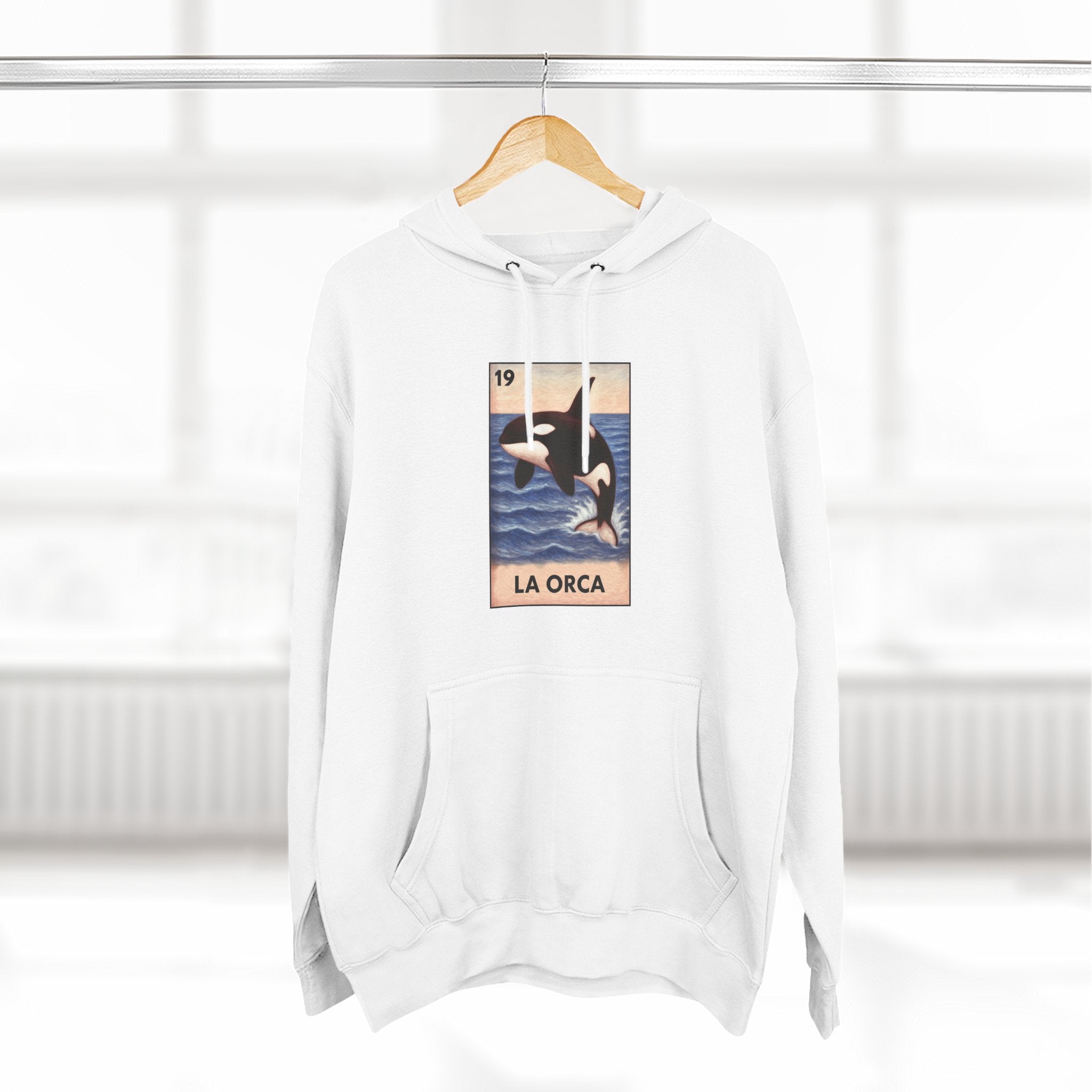 Orca Lotería Unisex - Pull-Over Cotton Blend Fleece Hoodie (La Orca)