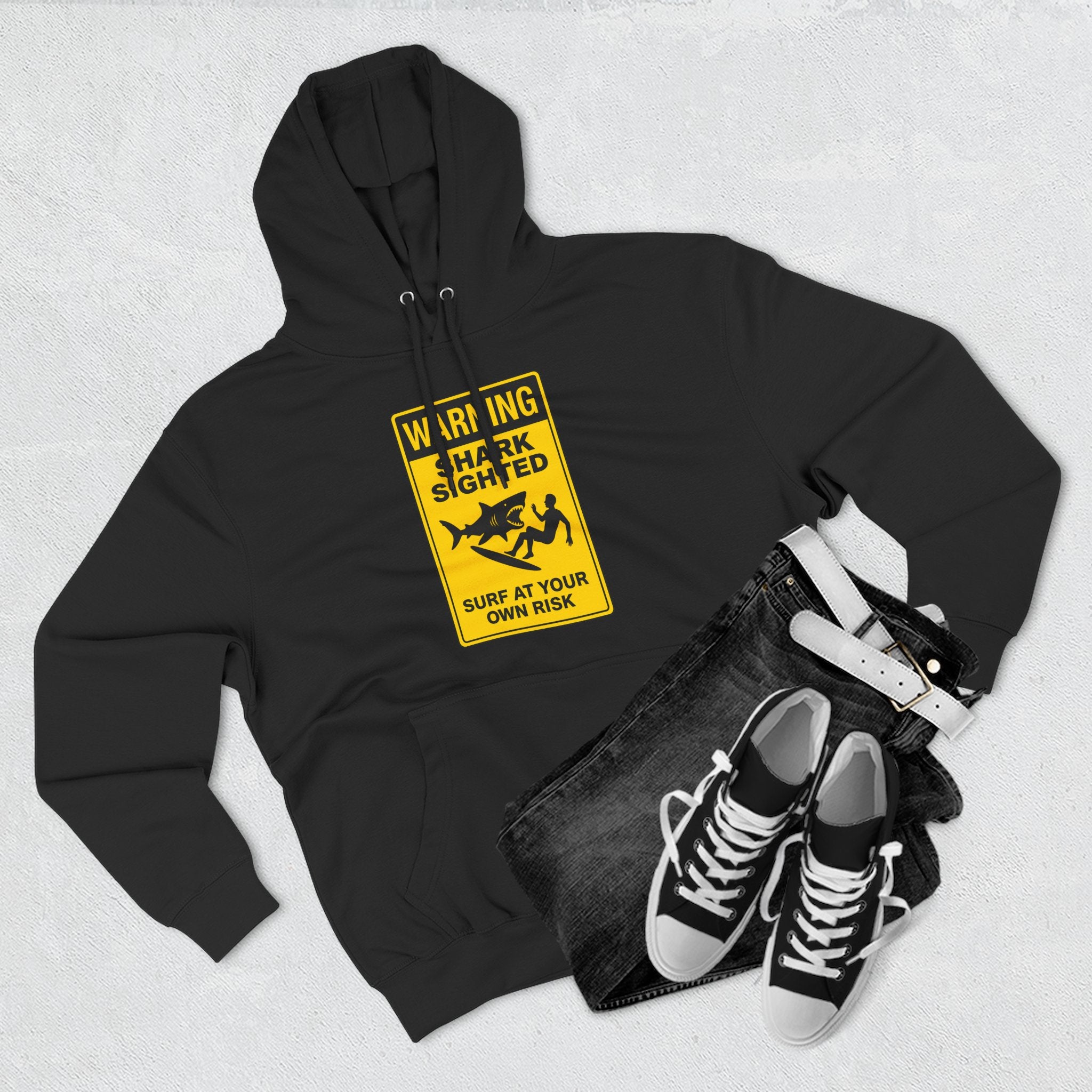 Shark Sighted Unisex - Pull-Over Cotton Blend Fleece Hoodie