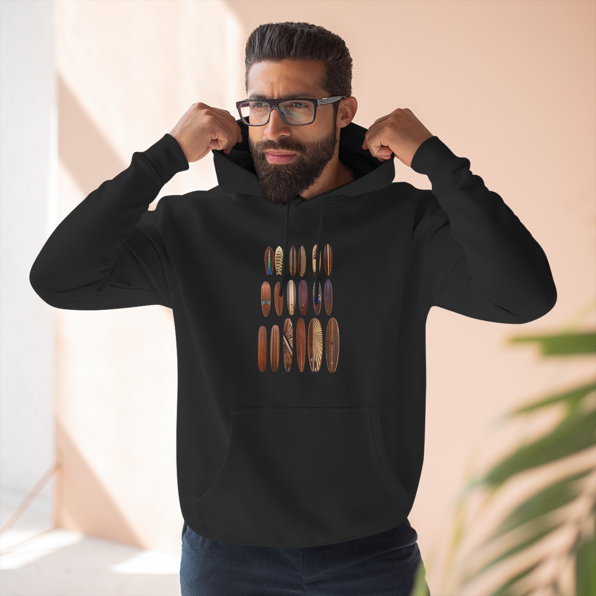 Ventana Wooden Surfboards Unisex - Pull-Over Cotton Blend Fleece Hoodie