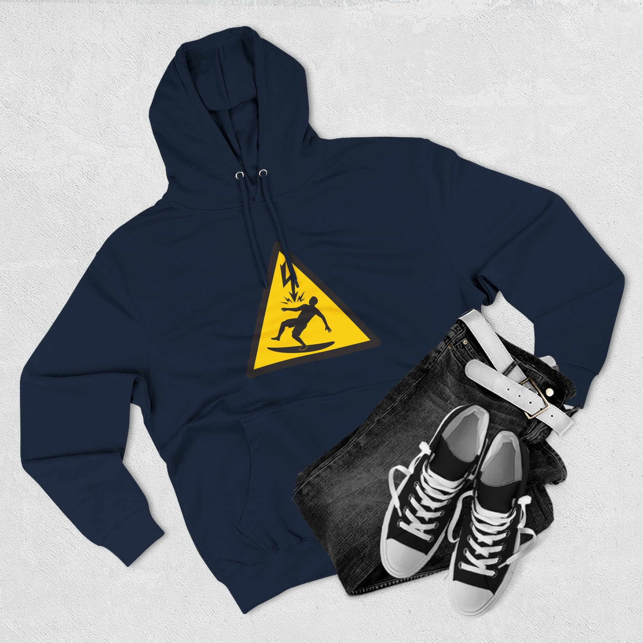 Electric Surfer Unisex - Pull-Over Cotton Blend Fleece Hoodie