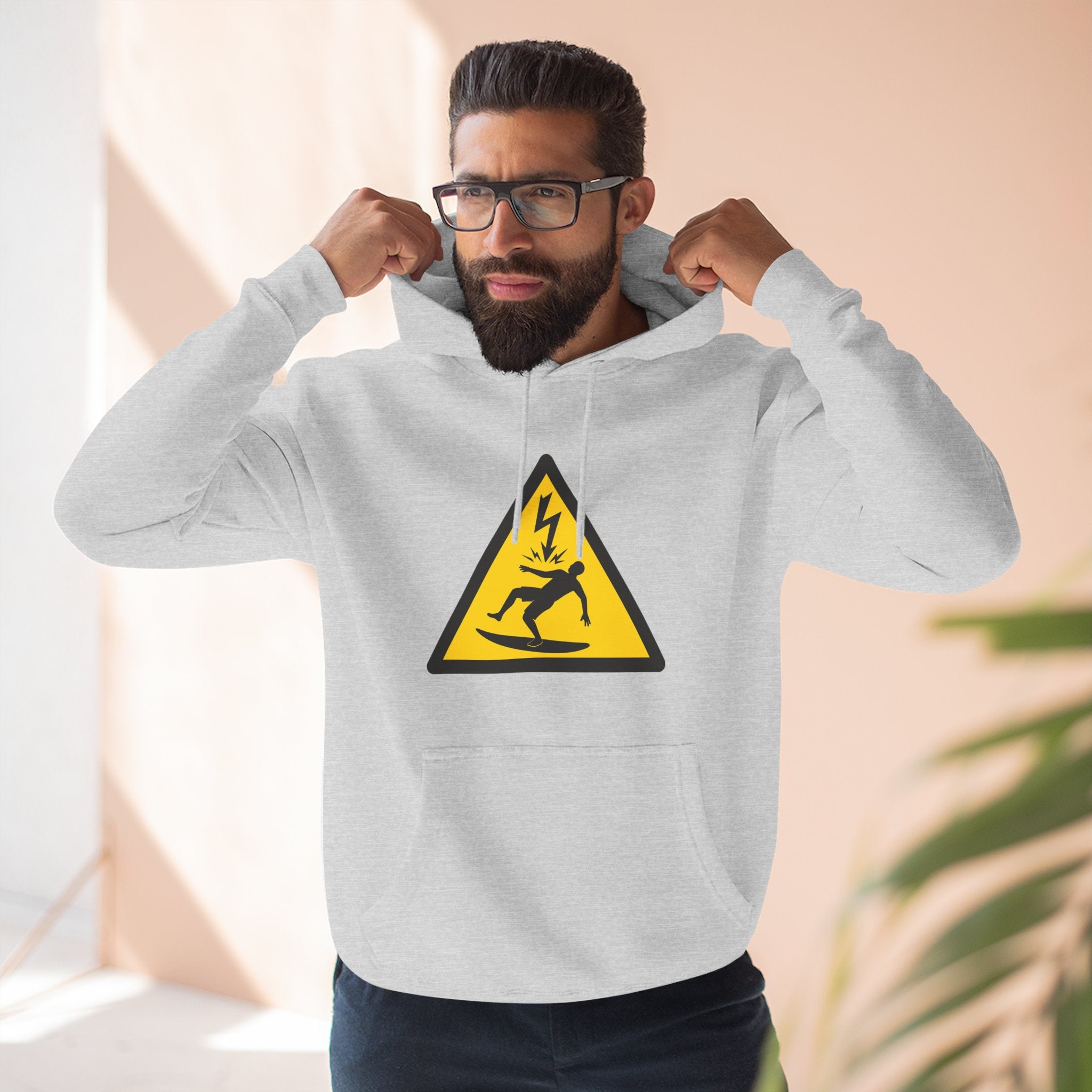 Electric Surfer Unisex - Pull-Over Cotton Blend Fleece Hoodie