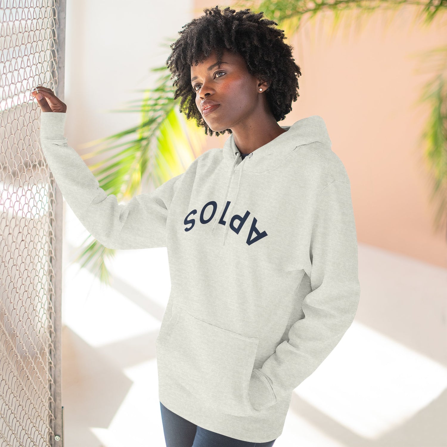 Aptos California Upside Down Unisex - Pull-Over Cotton Blend Fleece Hoodie
