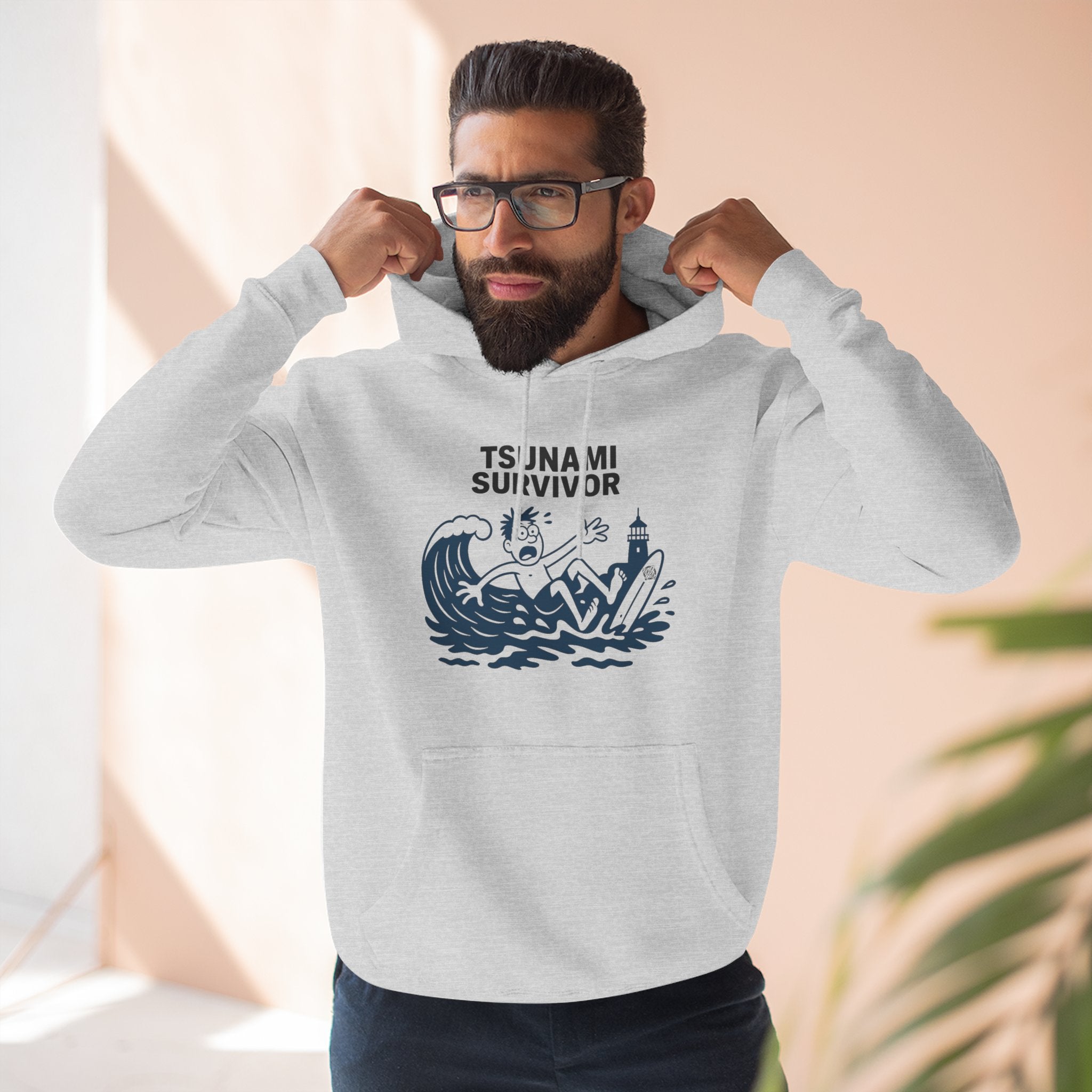 Tsunami Survivor Unisex - Pull-Over Cotton Blend Fleece Hoodie