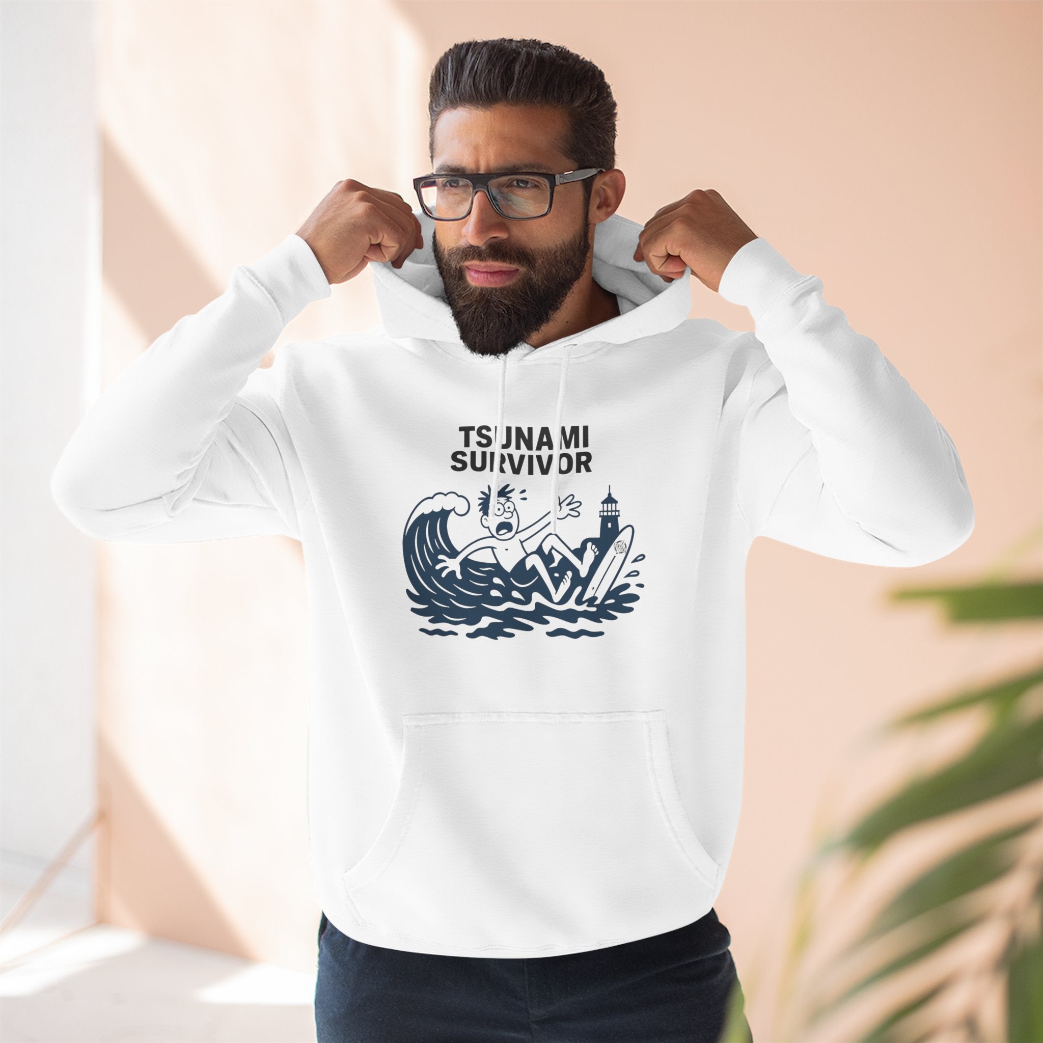 Tsunami Survivor Unisex - Pull-Over Cotton Blend Fleece Hoodie