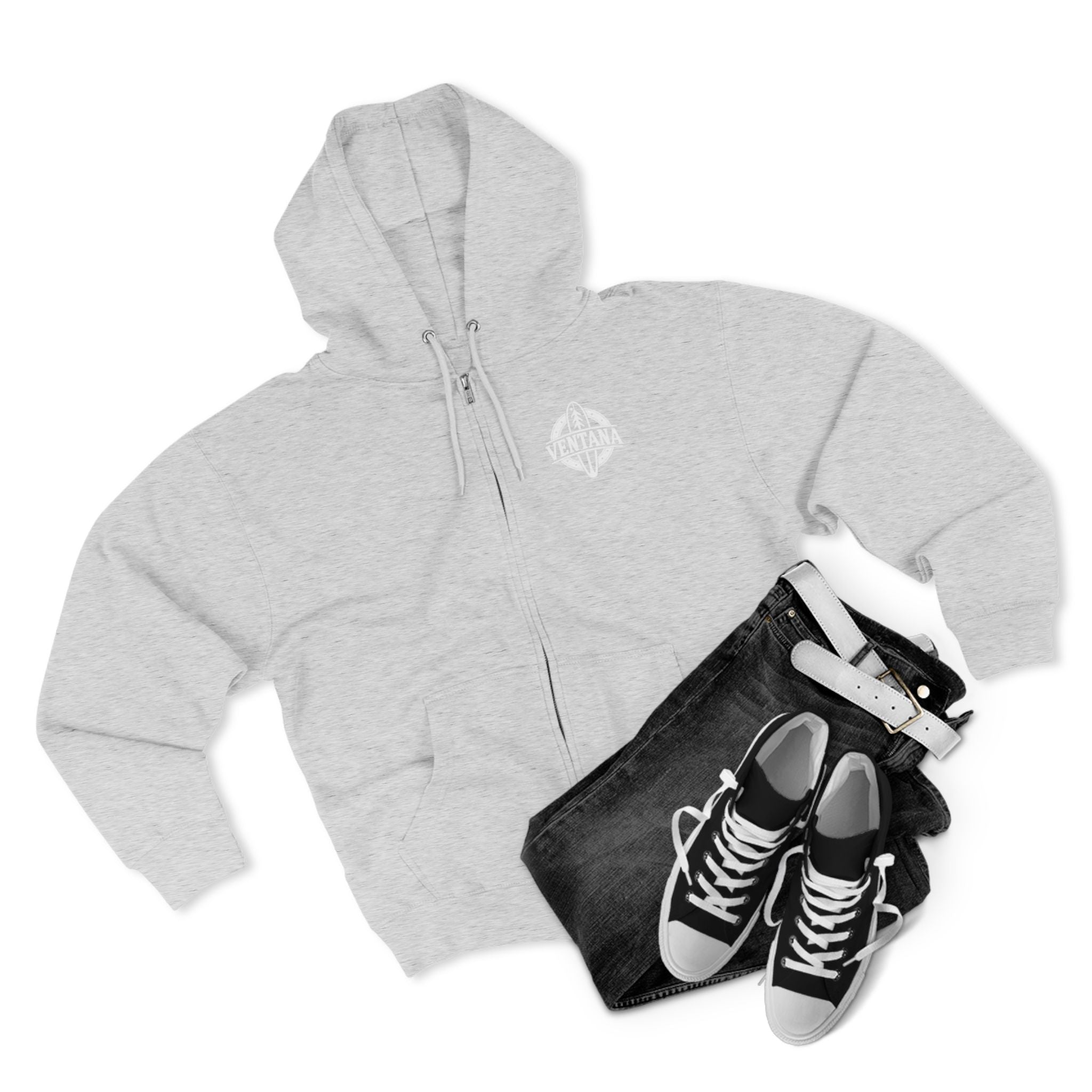 Ventana Treefish Logo Unisex - Zip Cotton Blend Fleece Hoodie