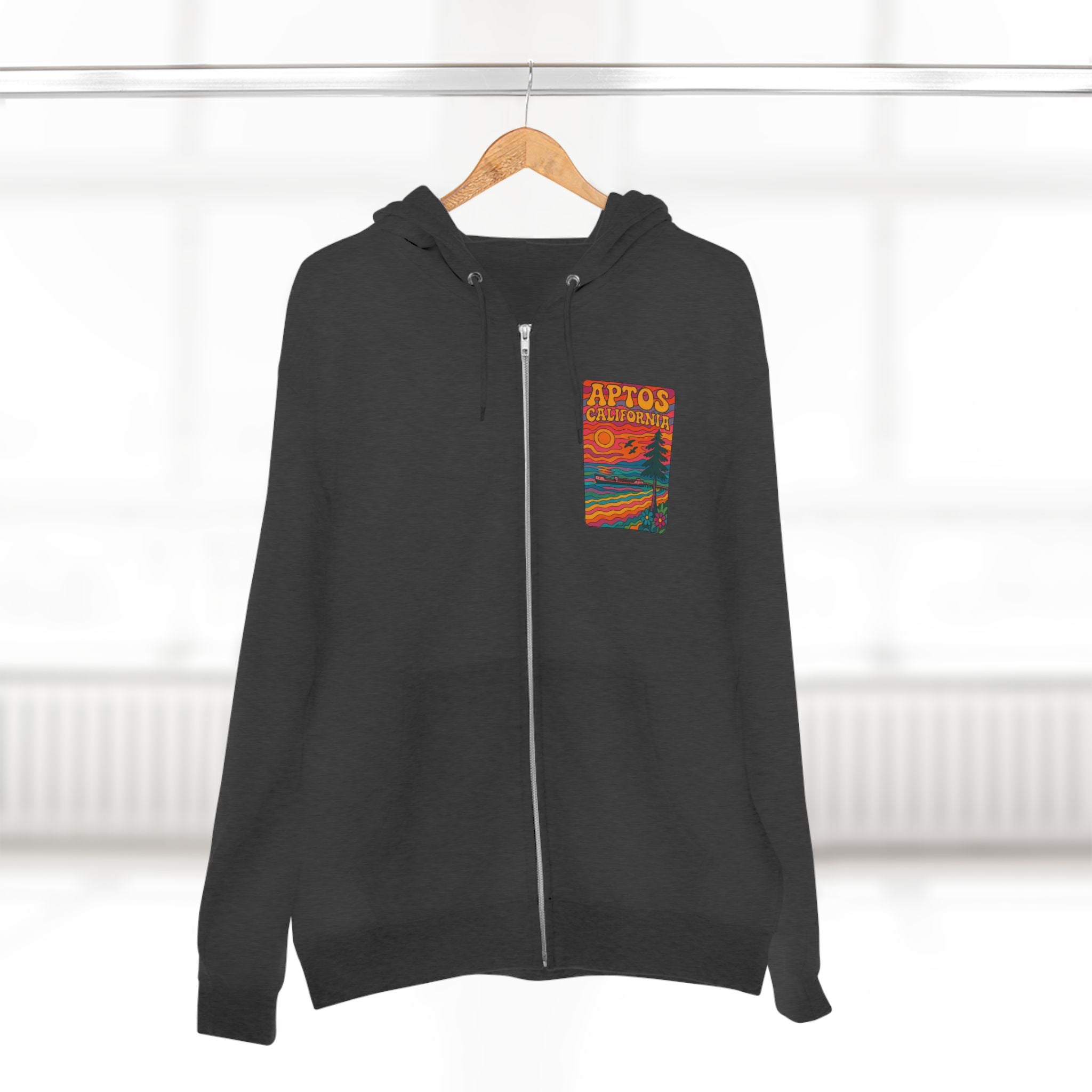 Aptos California Psychedelic Unisex - Zip Cotton Blend Fleece Hoodie