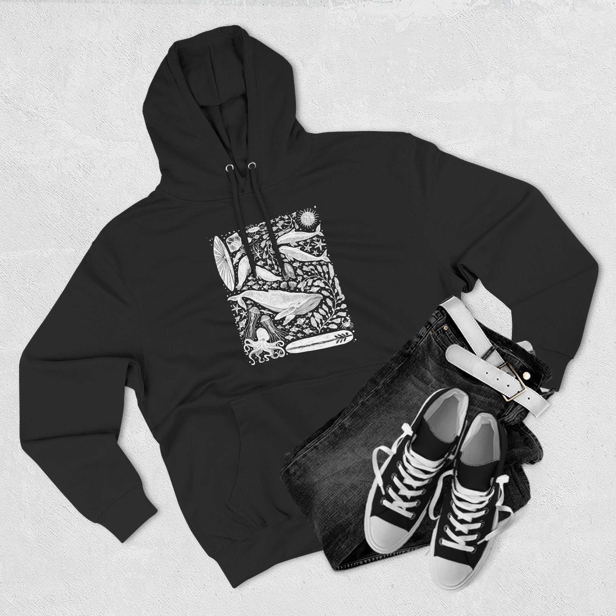 Ventana Marine Life by Lili Arnold Unisex - Pull-Over Cotton Blend Fleece Hoodie