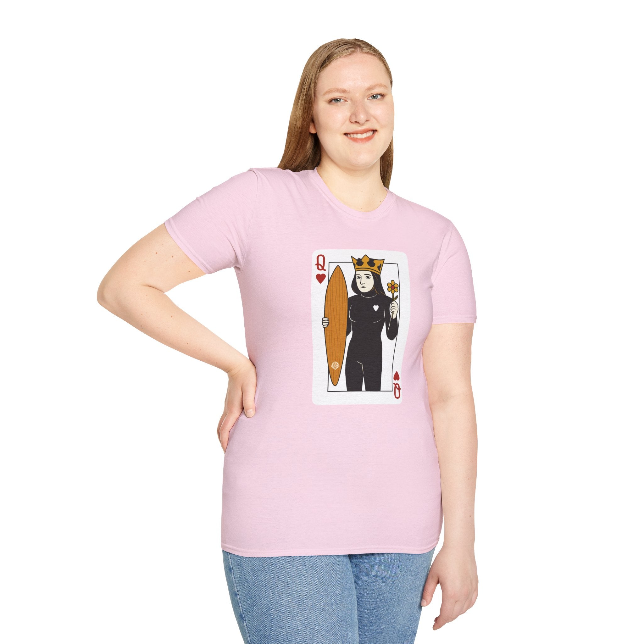Queen of Hearts Surfer Unisex - U.S. Cotton T-Shirt