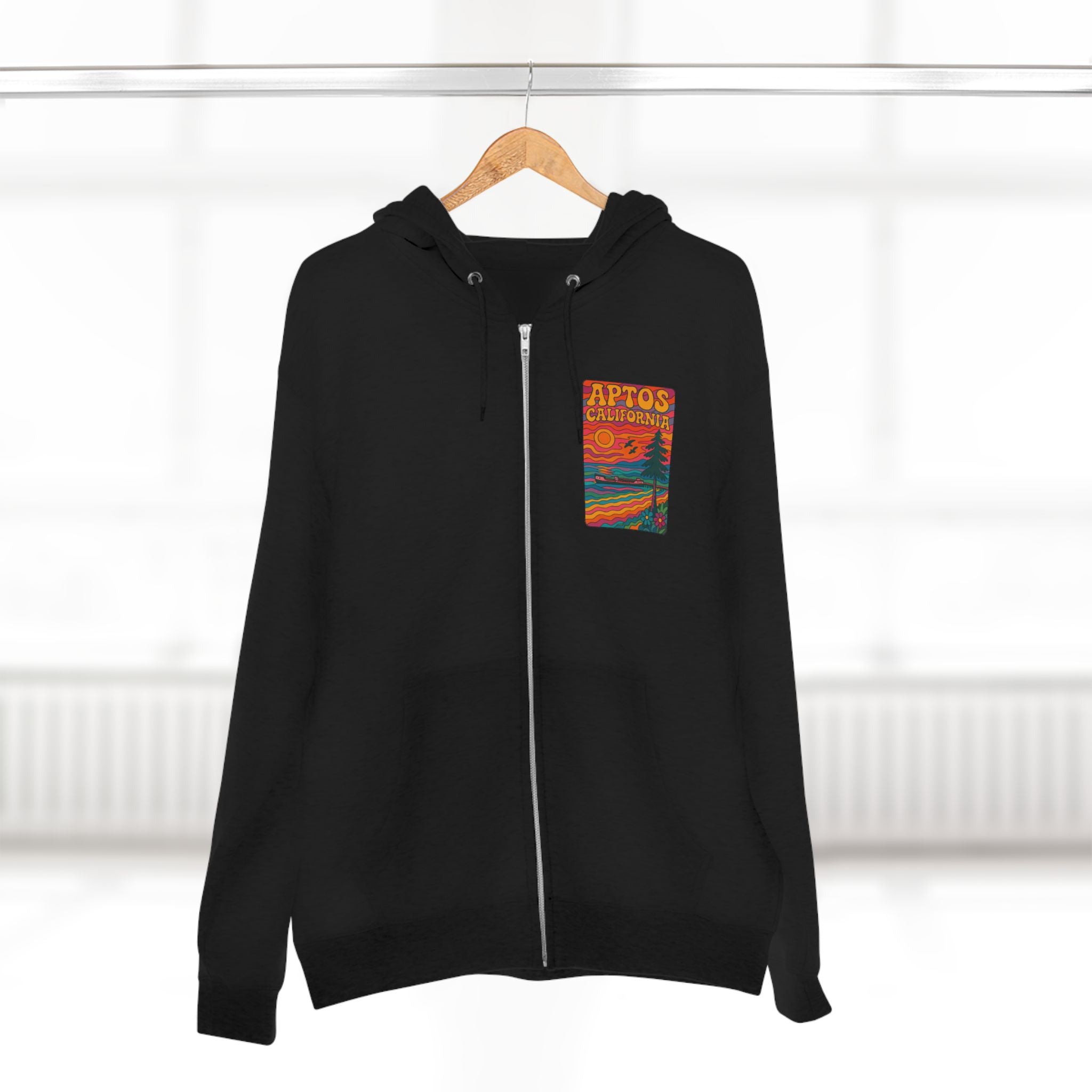 Aptos California Psychedelic Unisex - Zip Cotton Blend Fleece Hoodie