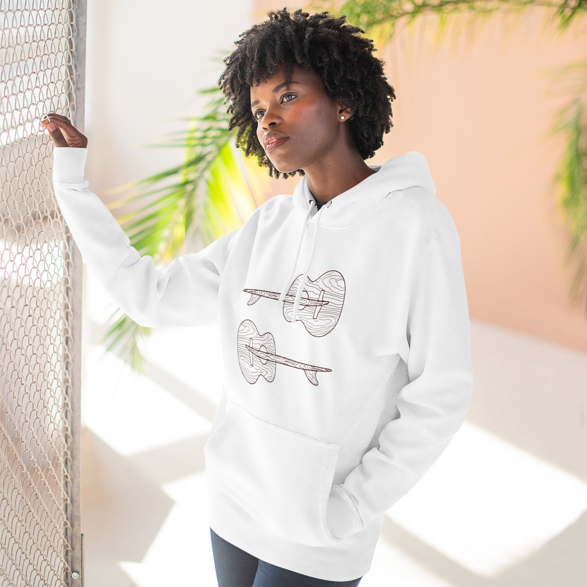 Ventana Santa Cruz Guitar Collab Unisex - Pull-Over Cotton Blend Fleece Hoodie