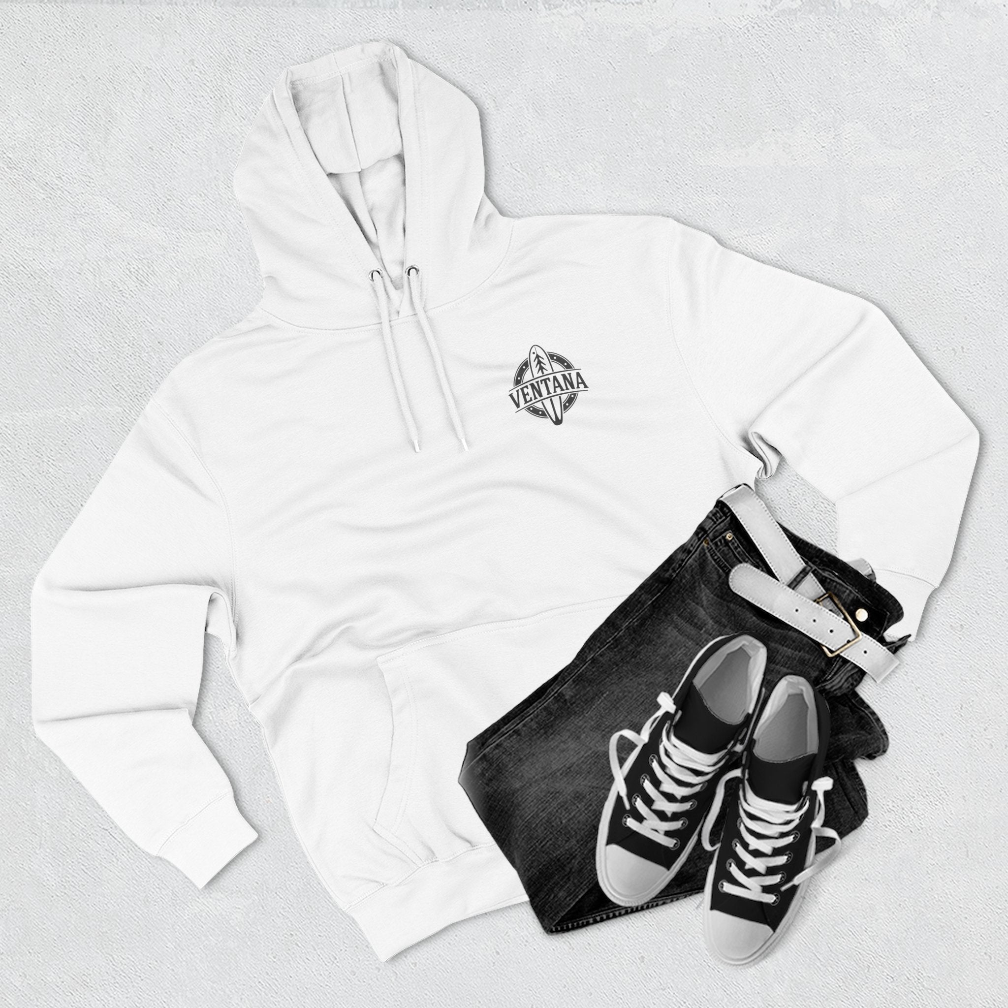 Ventana Surfsquatch by Thiago Bianchini Unisex - Pull-Over Cotton Blend Fleece Hoodie