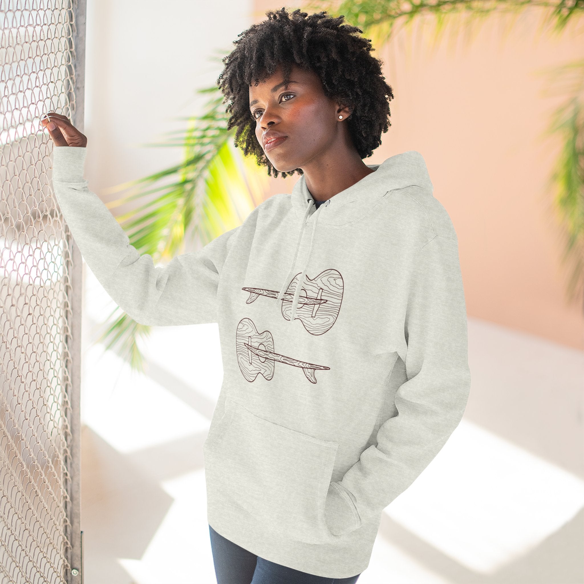 Ventana Santa Cruz Guitar Collab Unisex - Pull-Over Cotton Blend Fleece Hoodie