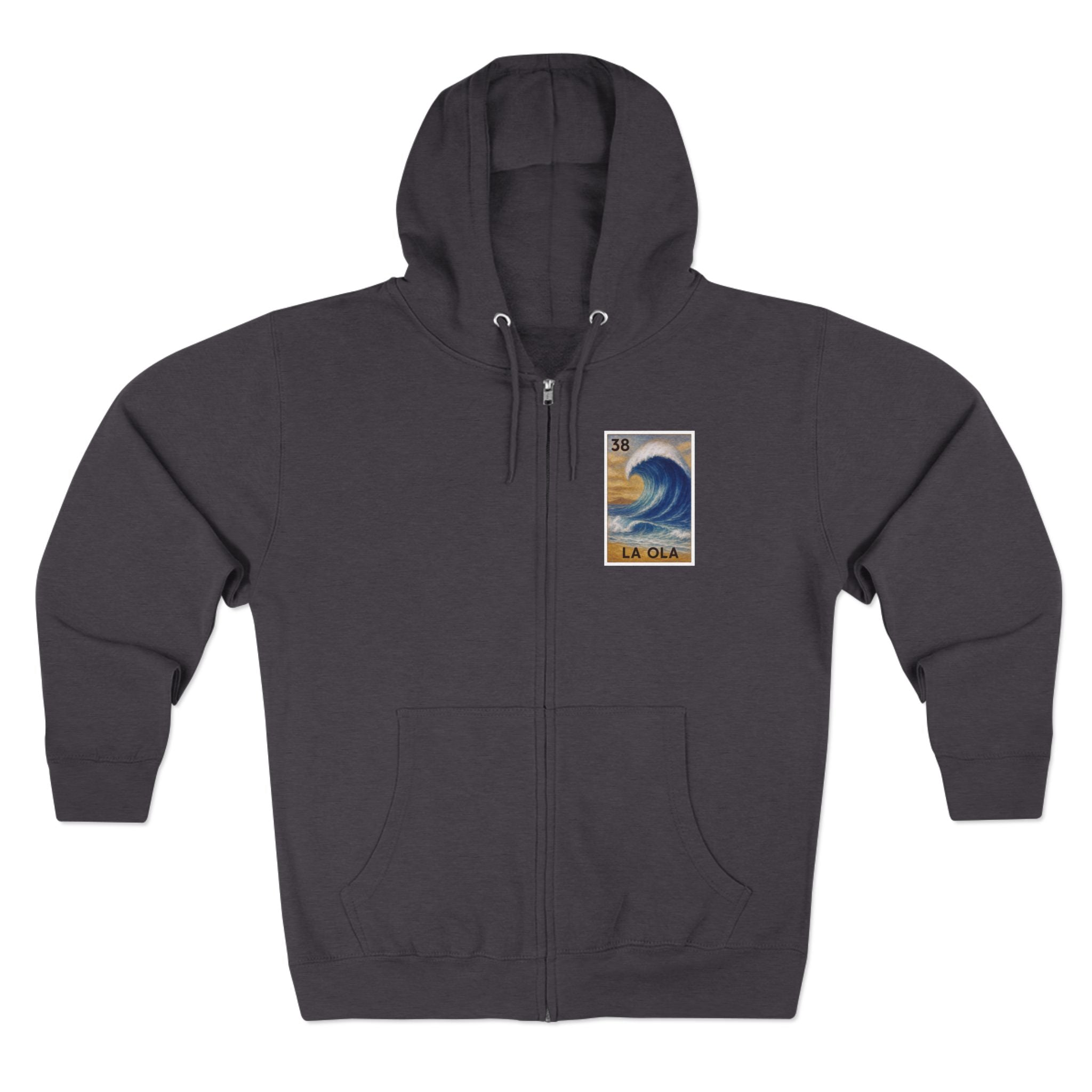 Wave Lotería Unisex - Zip Cotton Blend Fleece Hoodie (La Ola)