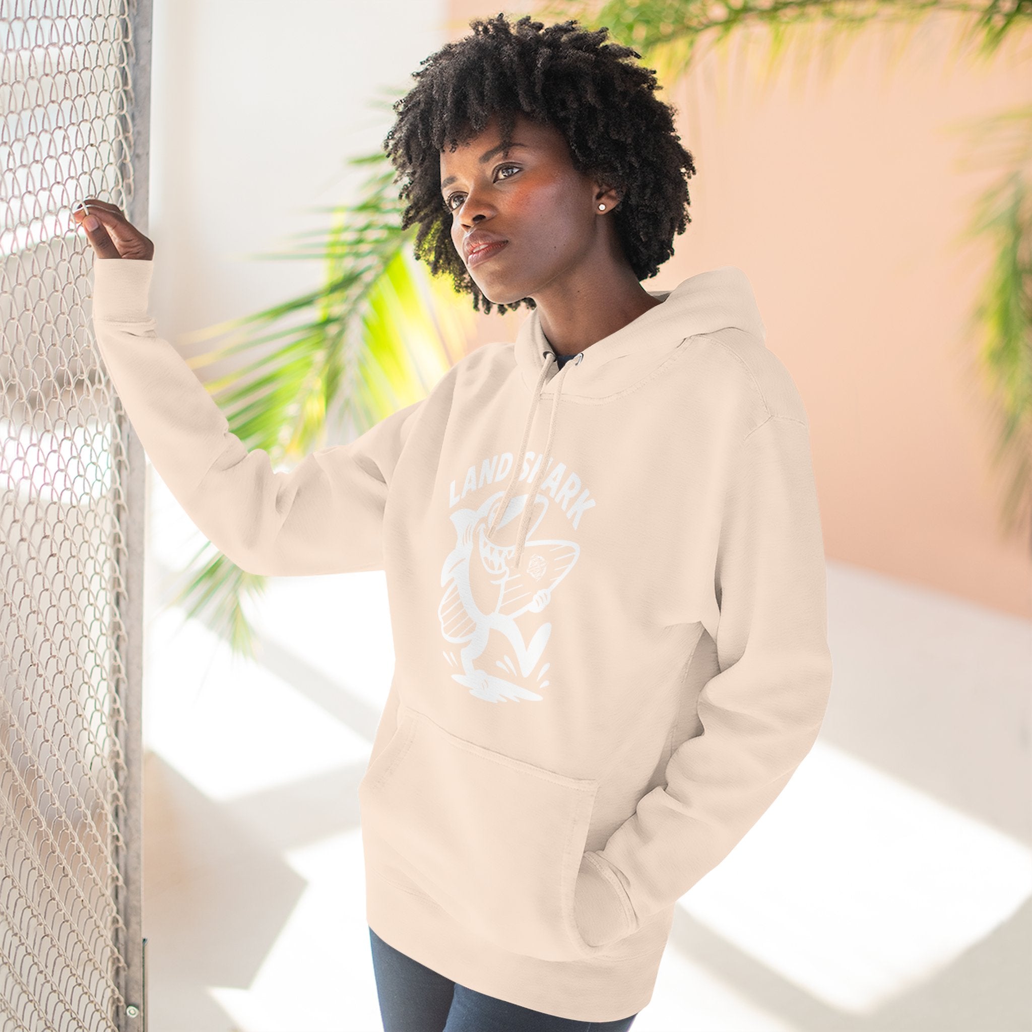 Land Shark Unisex - Pull-Over Cotton Blend Fleece Hoodie