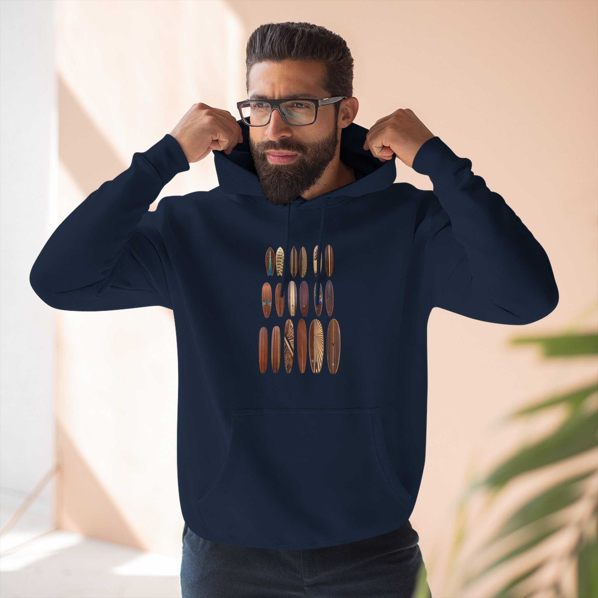 Ventana Wooden Surfboards Unisex - Pull-Over Cotton Blend Fleece Hoodie