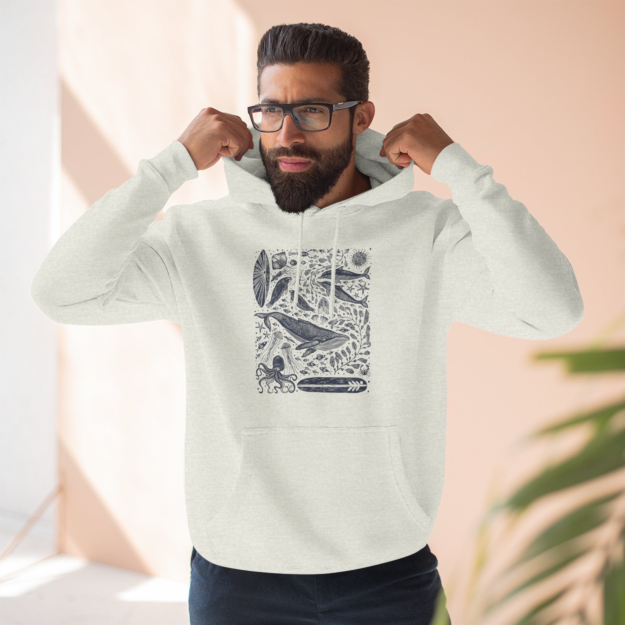 Ventana Marine Life by Lili Arnold Unisex - Pull-Over Cotton Blend Fleece Hoodie