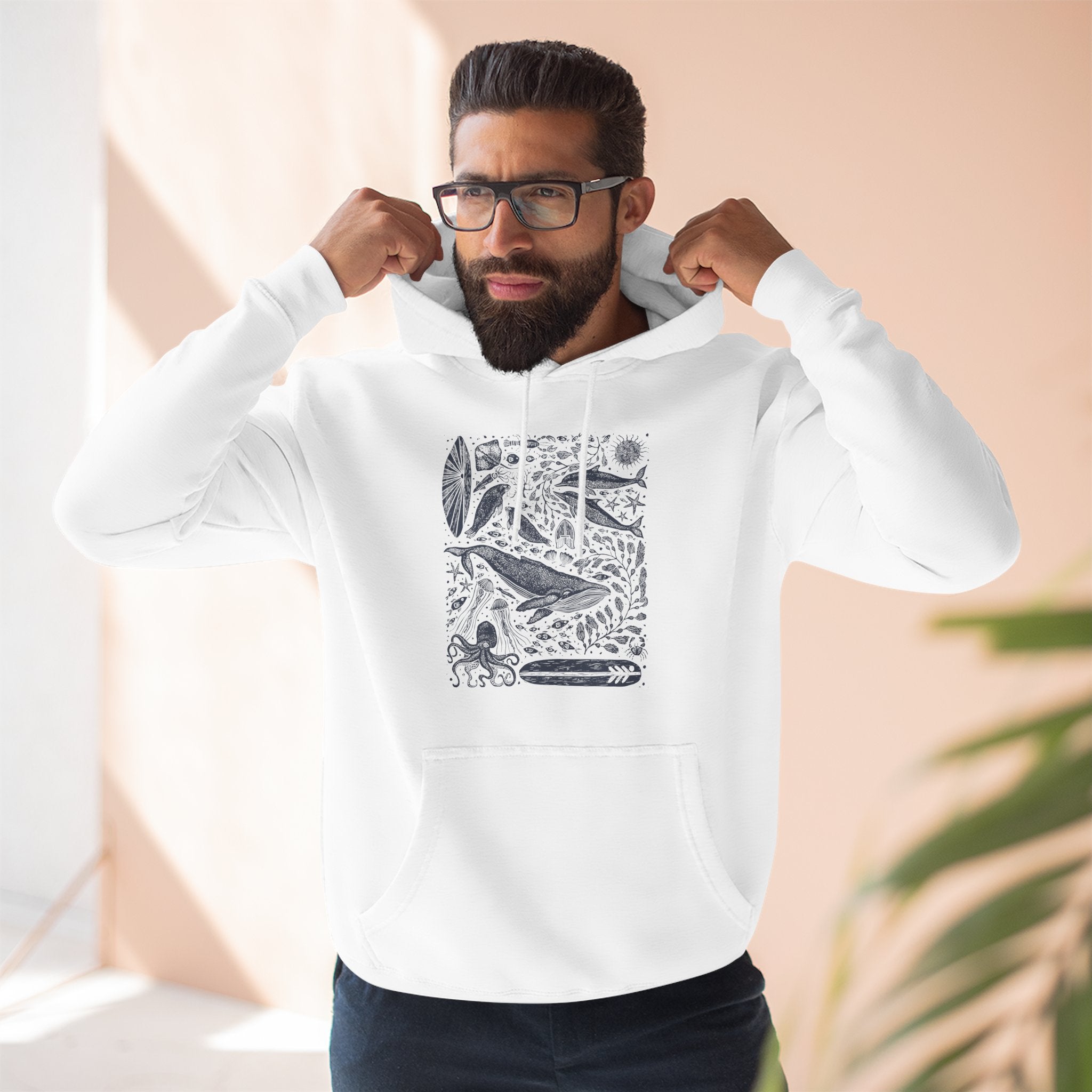 Ventana Marine Life by Lili Arnold Unisex - Pull-Over Cotton Blend Fleece Hoodie