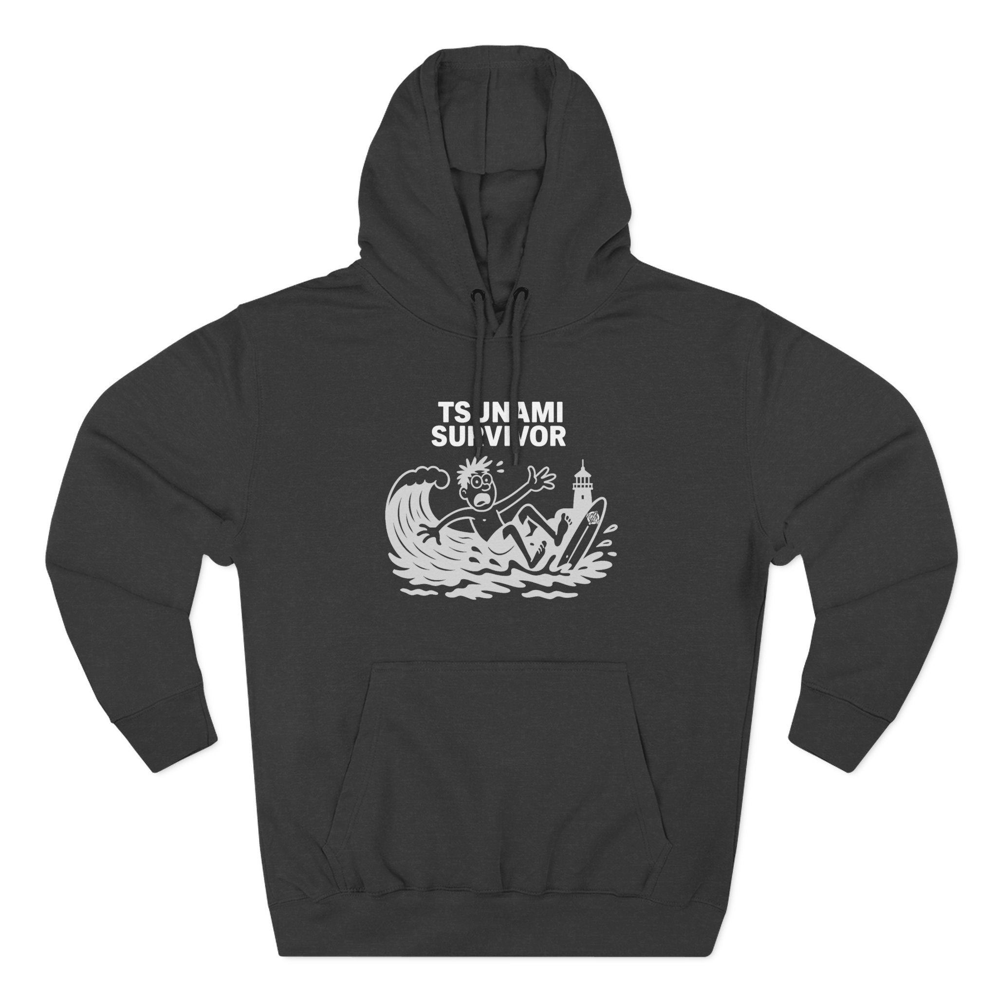 Tsunami Survivor Unisex - Pull-Over Cotton Blend Fleece Hoodie