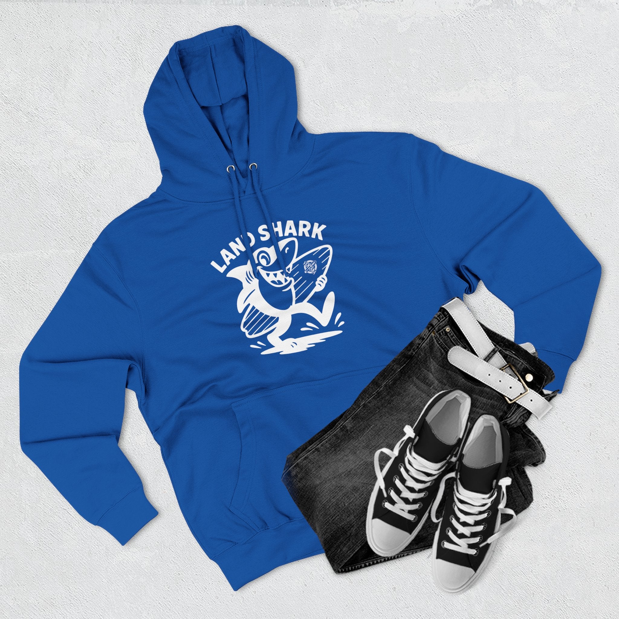 Land Shark Unisex - Pull-Over Cotton Blend Fleece Hoodie