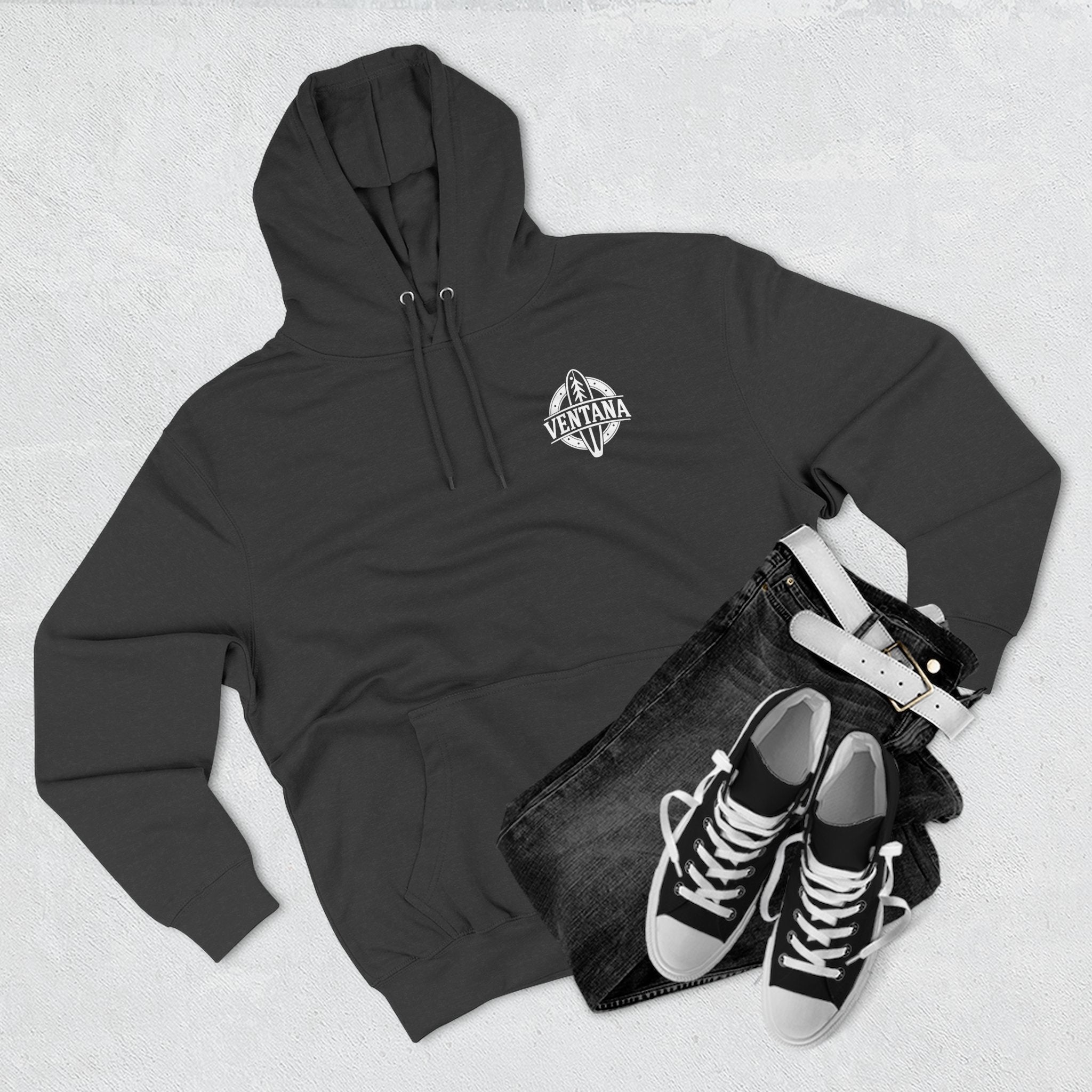 Ventana Treefish Logo - Pull-Over Cotton Blend Fleece Hoodie