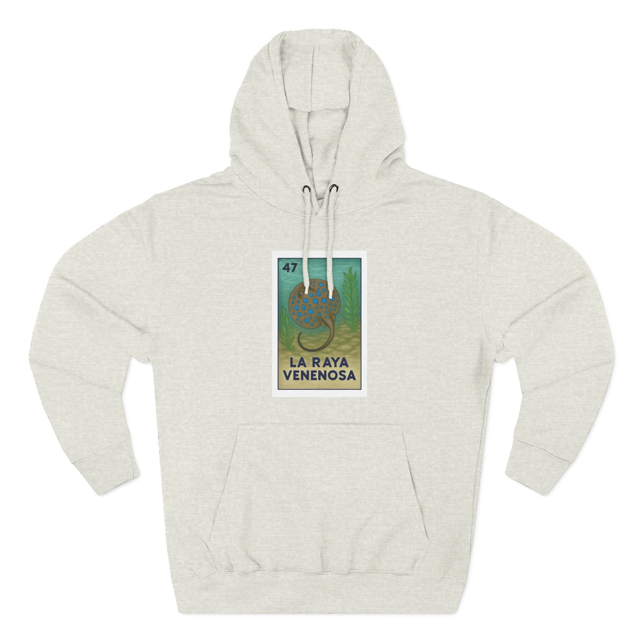 Stingray Lotería Unisex - Pull-Over Cotton Blend Fleece Hoodie (La Raya Venenosa)