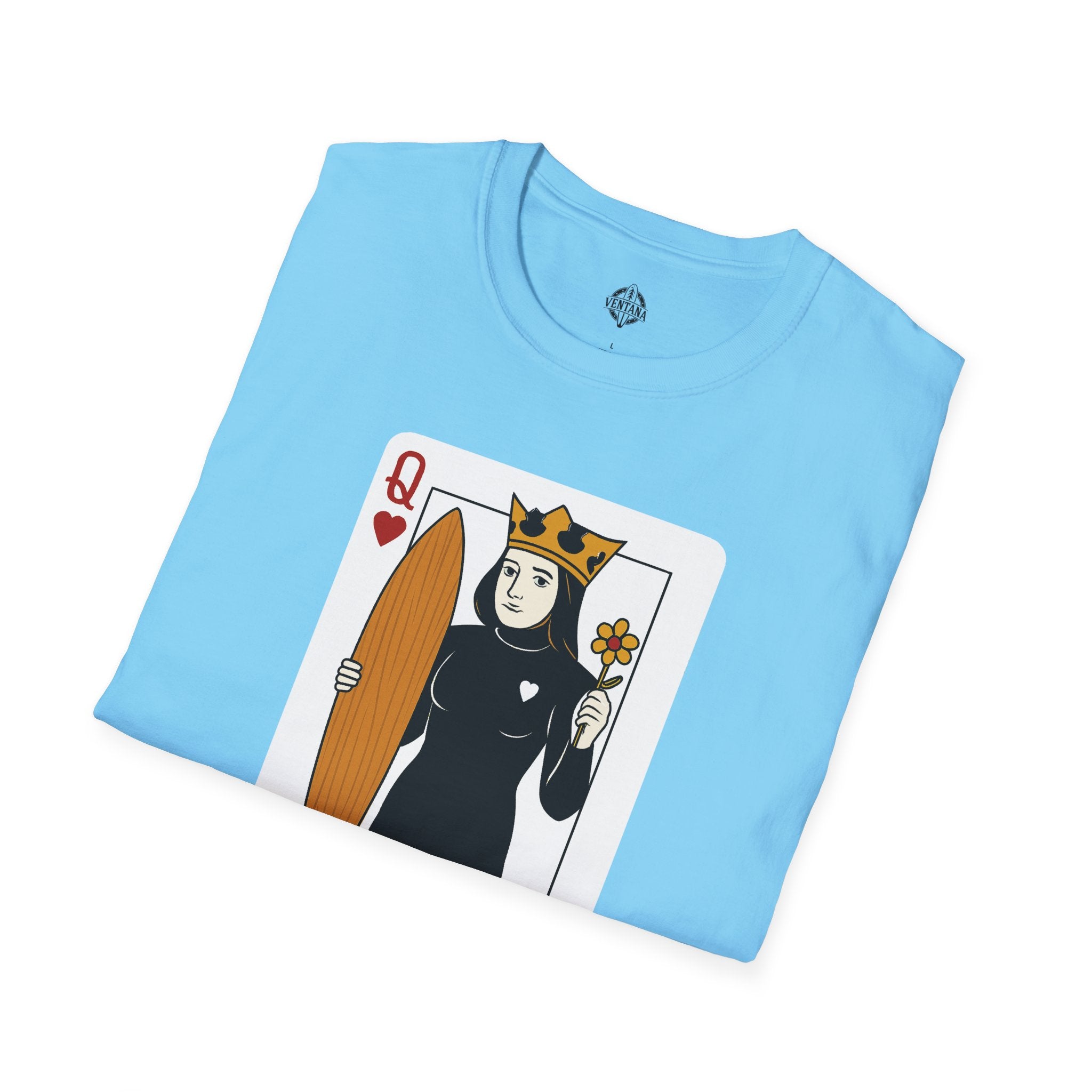 Queen of Hearts Surfer Unisex - U.S. Cotton T-Shirt