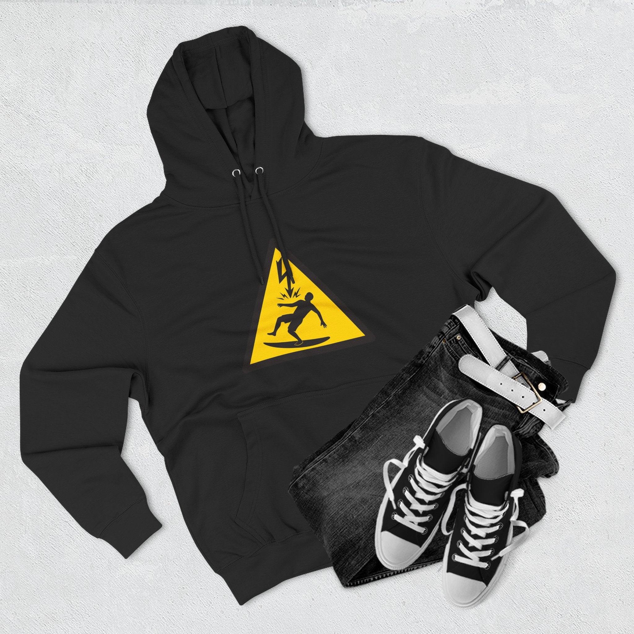 Electric Surfer Unisex - Pull-Over Cotton Blend Fleece Hoodie