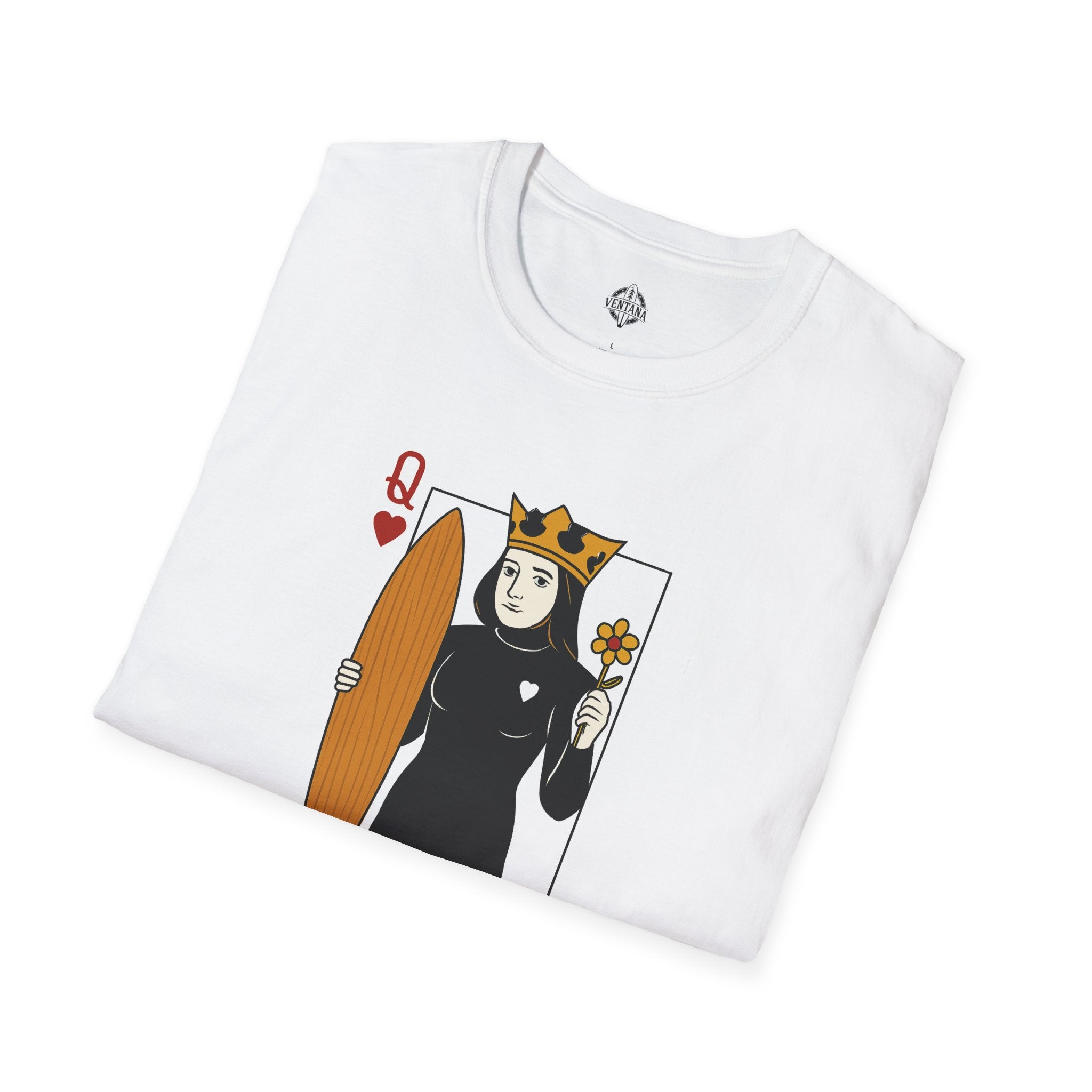 Queen of Hearts Surfer Unisex - U.S. Cotton T-Shirt