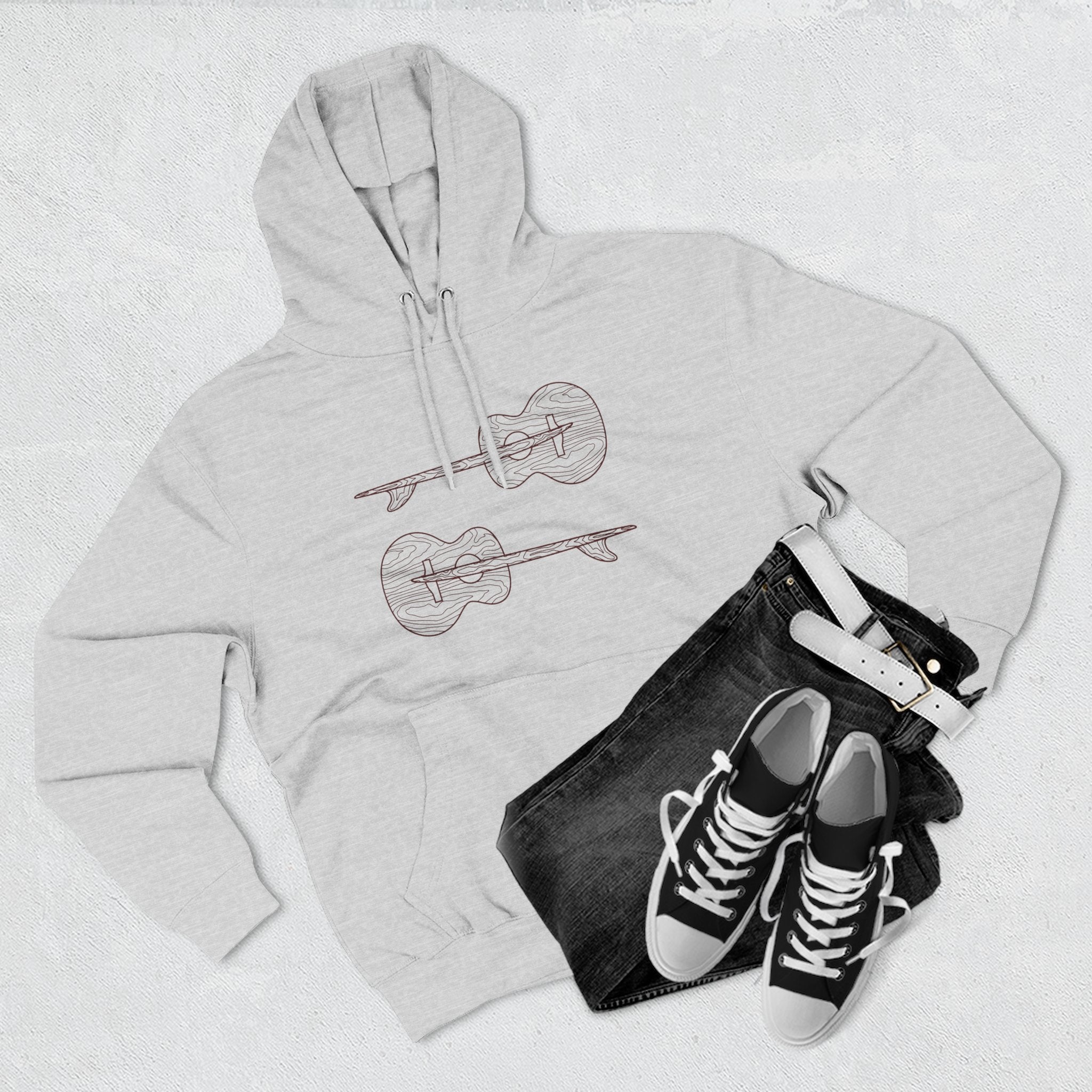 Ventana Santa Cruz Guitar Collab Unisex - Pull-Over Cotton Blend Fleece Hoodie