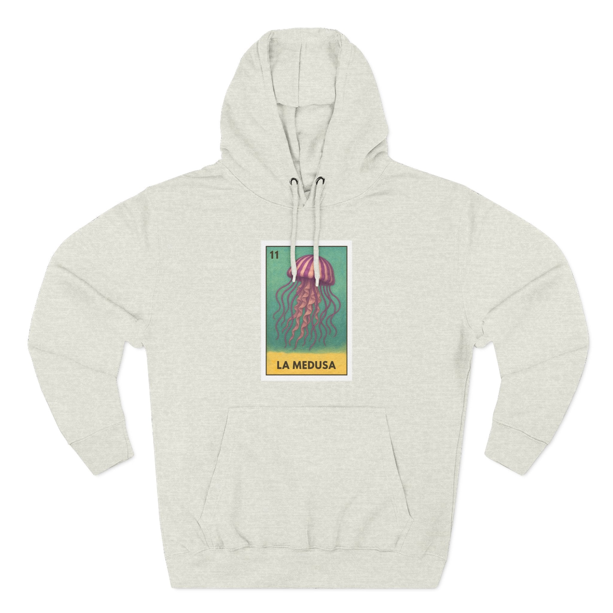 Sea Jelly Lotería Unisex - Pull-Over Cotton Blend Fleece Hoodie (La Medusa)