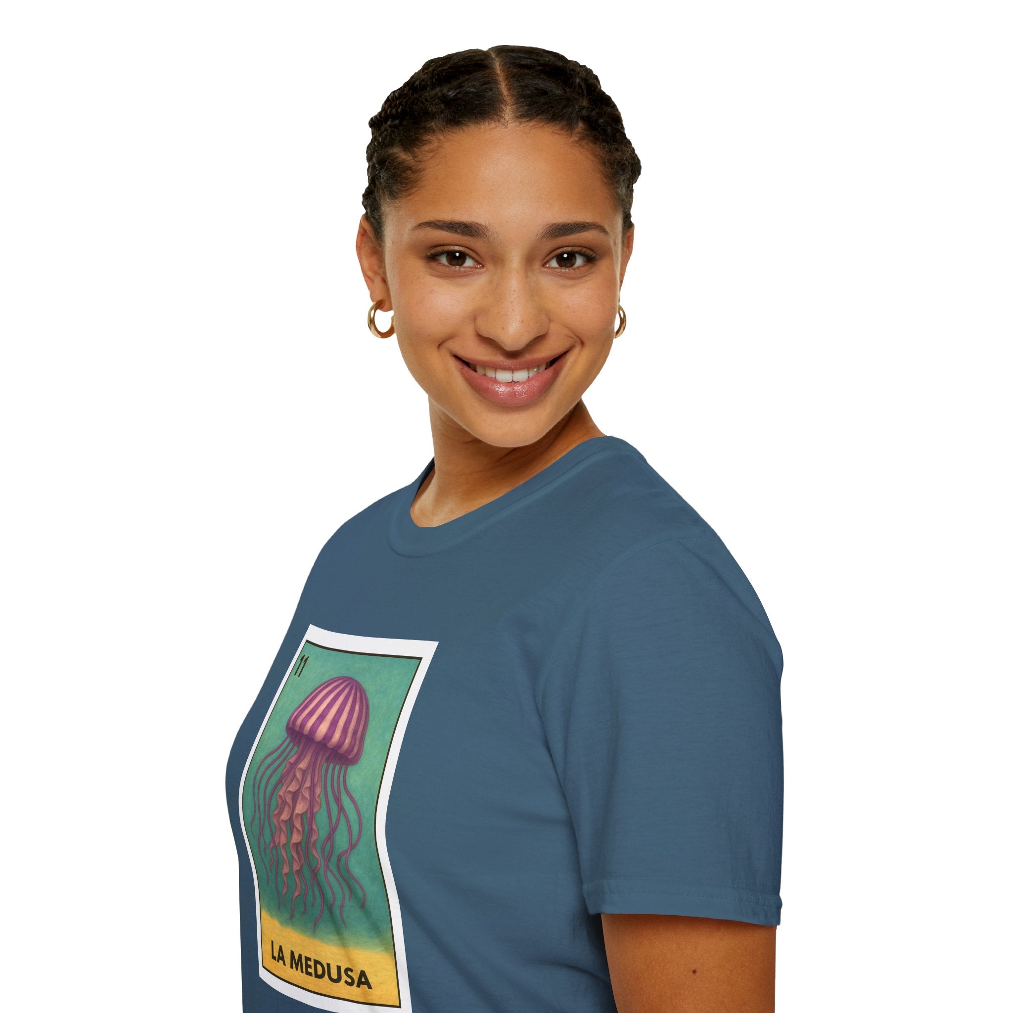 Sea Jelly Lotería Unisex - Soft Style U.S. Cotton T-Shirt (La Medusa)
