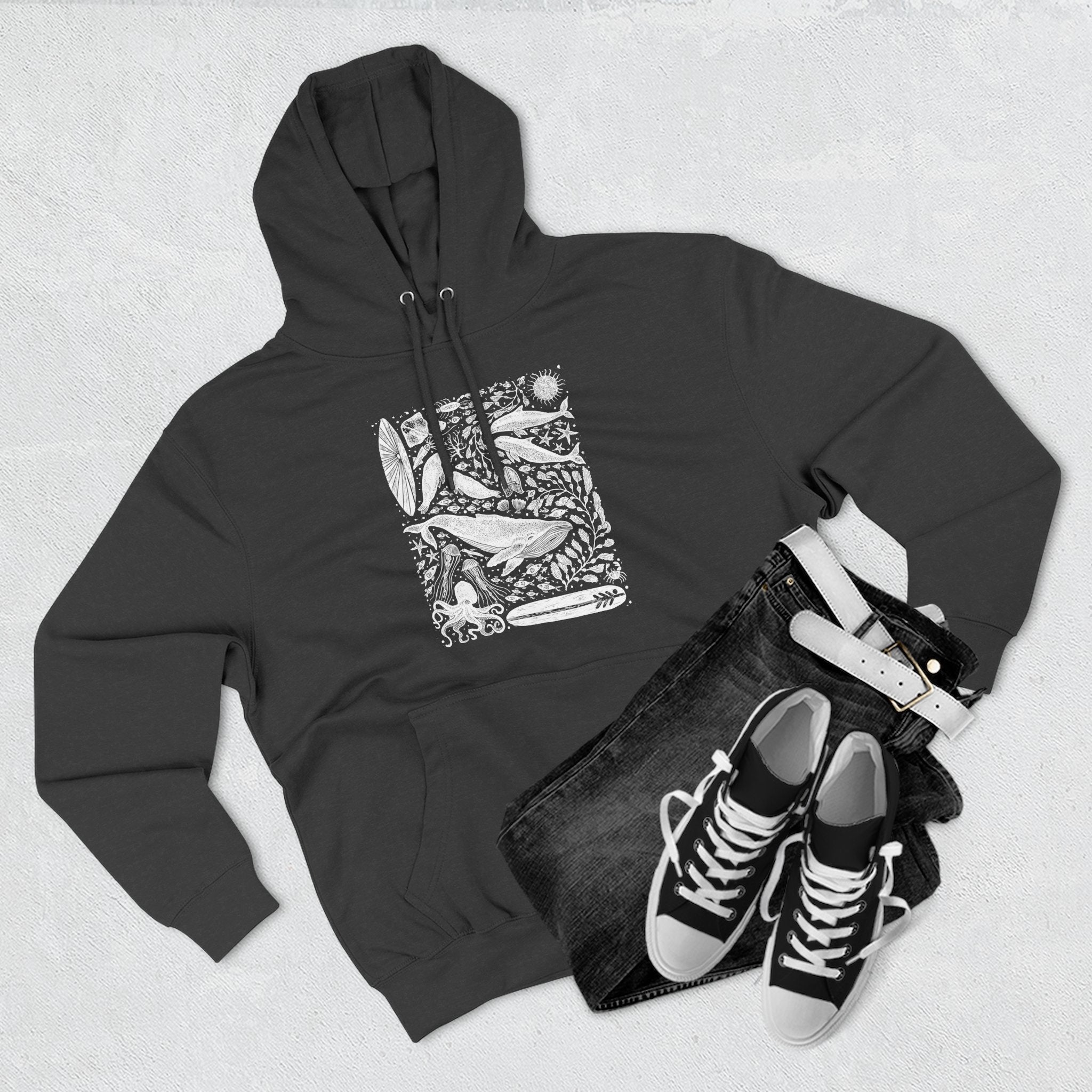 Ventana Marine Life by Lili Arnold Unisex - Pull-Over Cotton Blend Fleece Hoodie