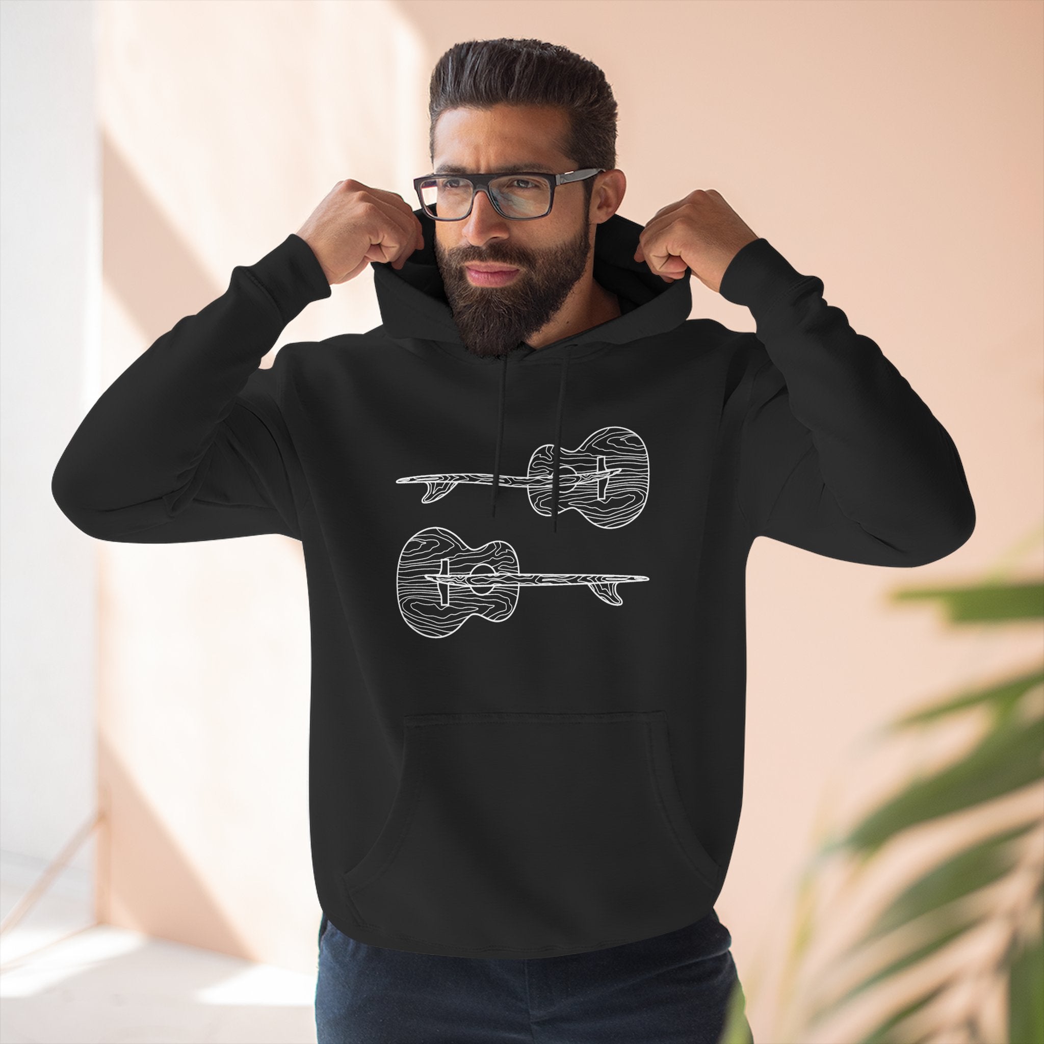 Ventana Santa Cruz Guitar Collab Unisex - Pull-Over Cotton Blend Fleece Hoodie