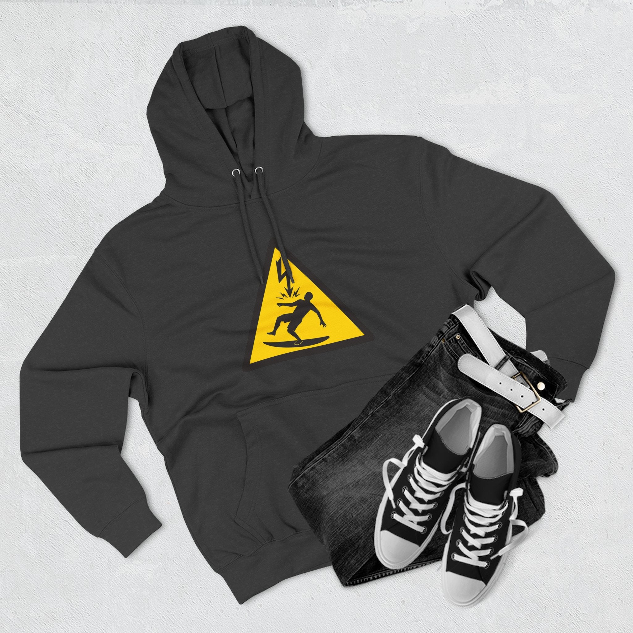 Electric Surfer Unisex - Pull-Over Cotton Blend Fleece Hoodie