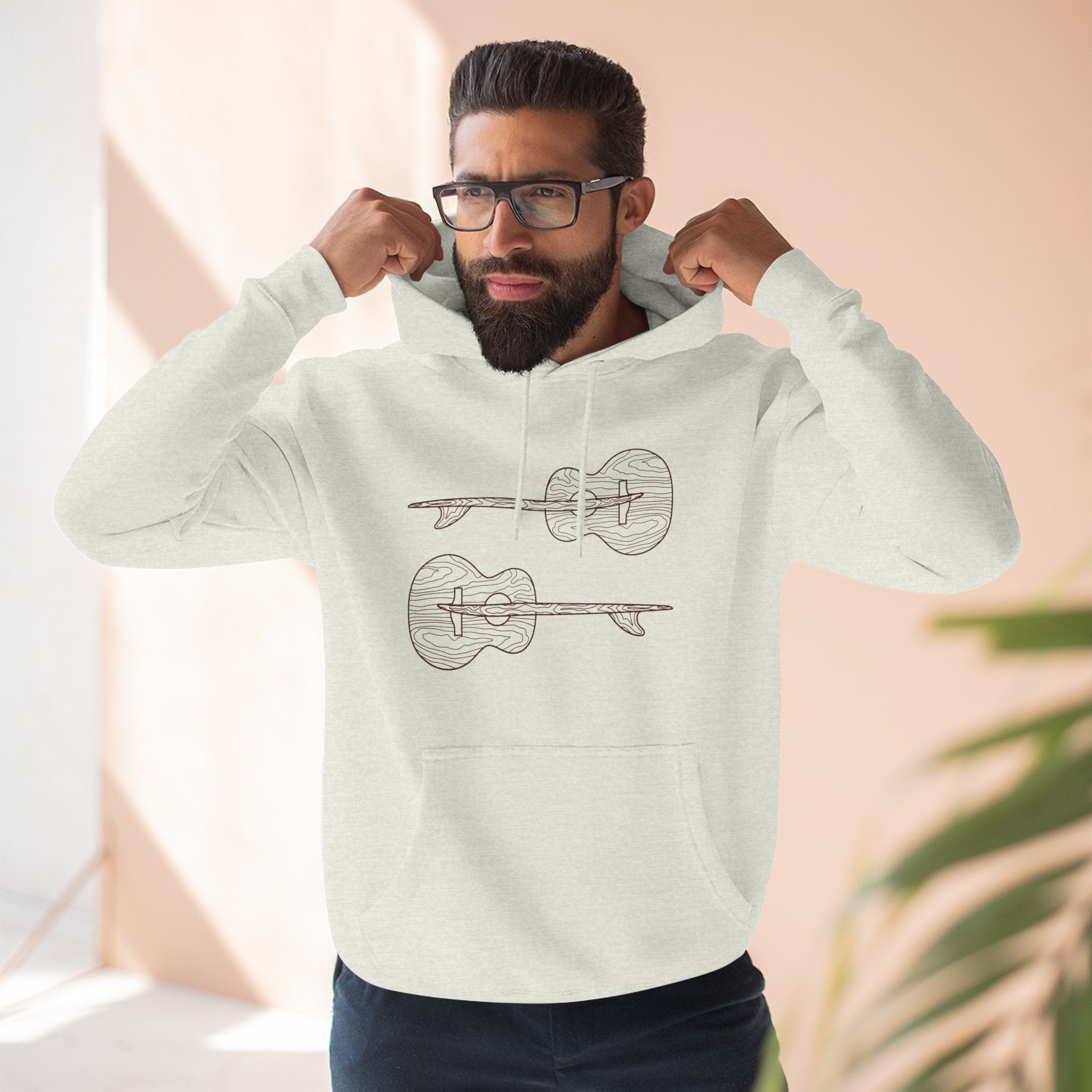 Ventana Santa Cruz Guitar Collab Unisex - Pull-Over Cotton Blend Fleece Hoodie