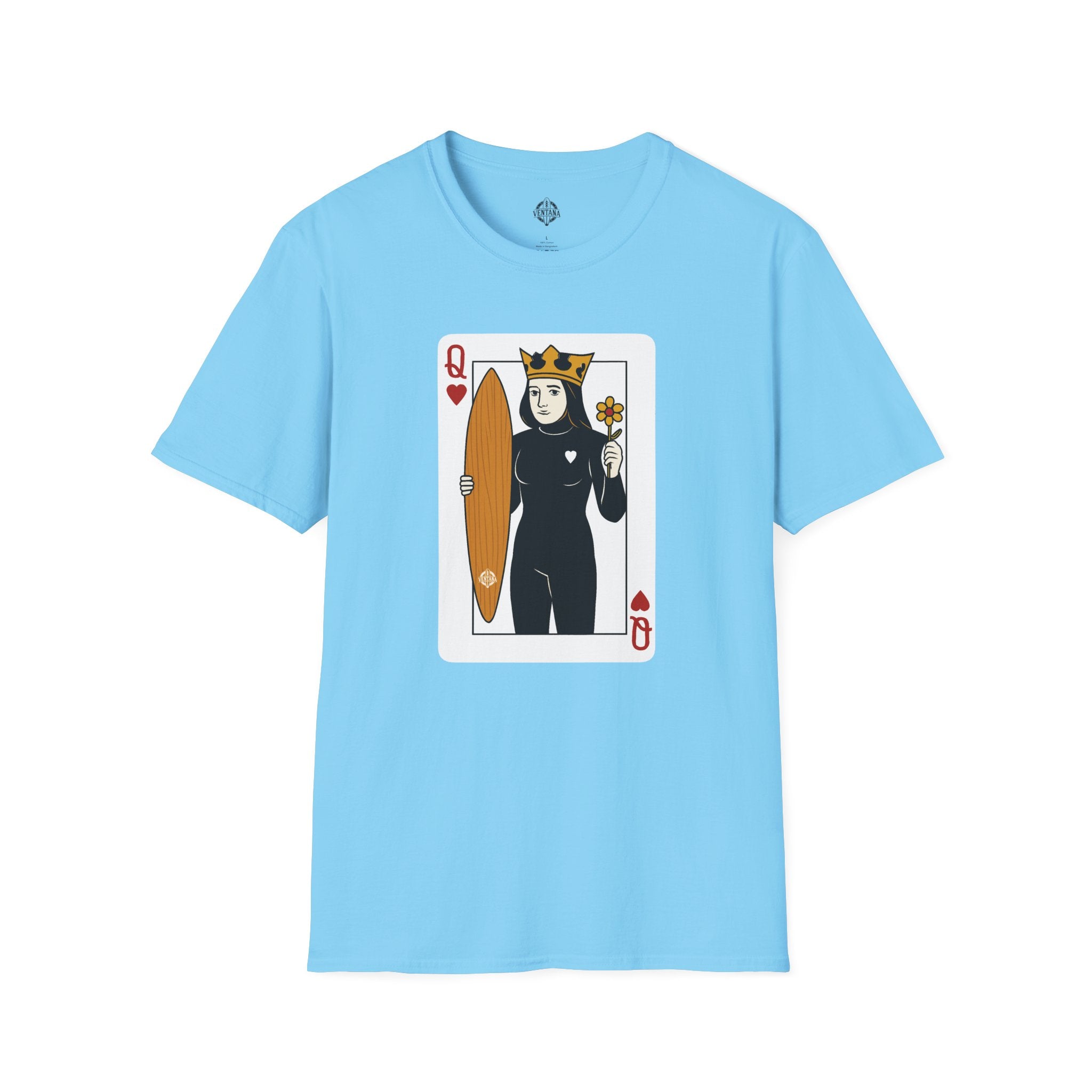 Queen of Hearts Surfer Unisex - U.S. Cotton T-Shirt