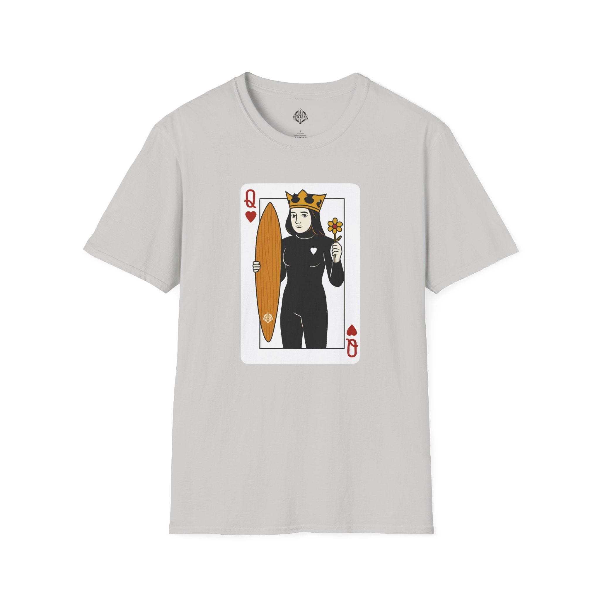 Queen of Hearts Surfer Unisex - U.S. Cotton T-Shirt