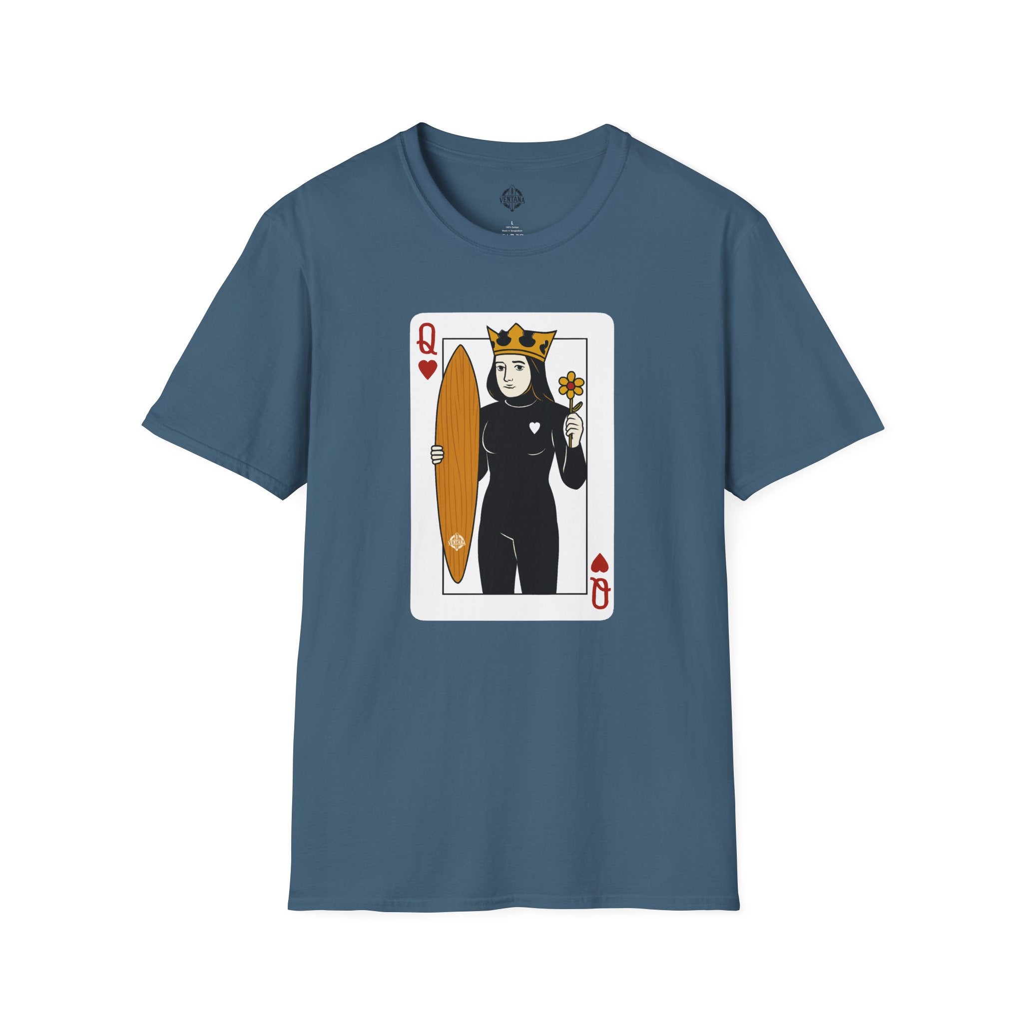 Queen of Hearts Surfer Unisex - U.S. Cotton T-Shirt